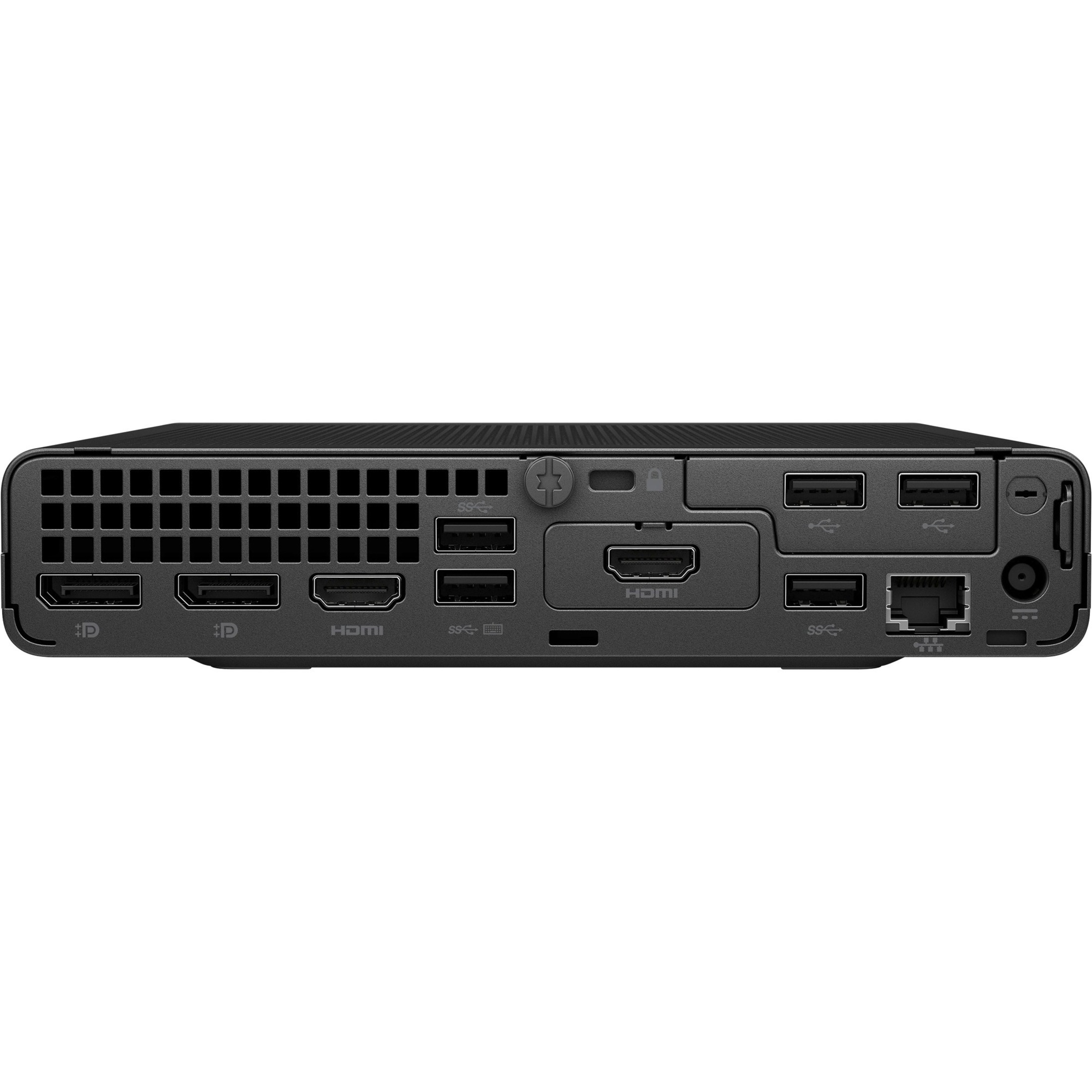 HP Elite Mini 600 G9 Desktop Computer - Intel Core i3 12th Gen i3-12300T - 16 GB - 256 GB PCI Express NVMe SSD - Desktop Mini - Intel Q670 Chip - Intel UHD Graphics 730 - 90 W — rearmaximum