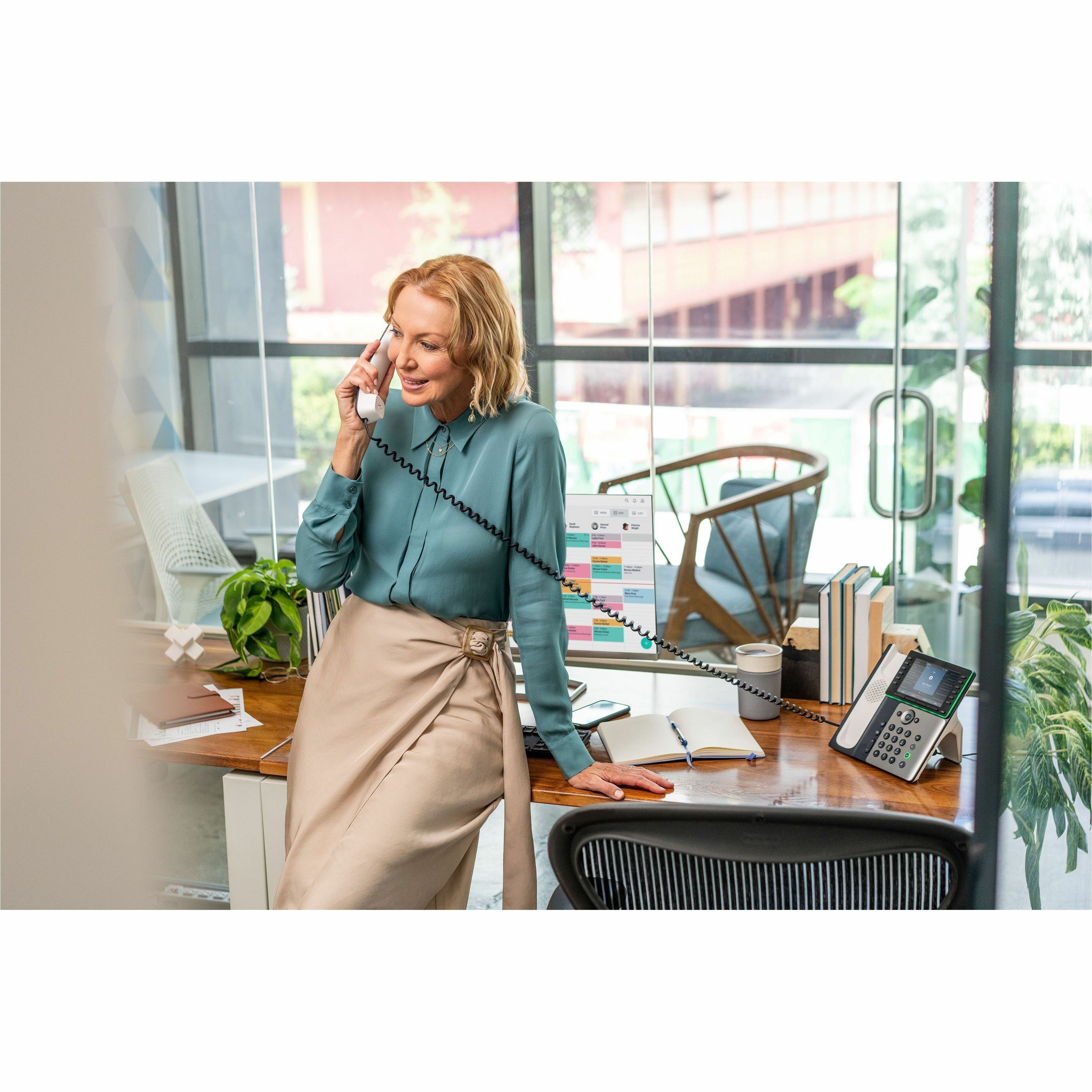 Poly Edge E550 IP Phone - Corded - Corded/Cordless - Bluetooth, Wi-Fi, NFC - 3 Multiple Conferencing - Desktop, Wall Mountable - White, Midnight Blue - VoIP - 5" LCD - IEEE 802.11a/b/g/n/ac - 2 x Network (RJ-45) - PoE Ports — alternate image5