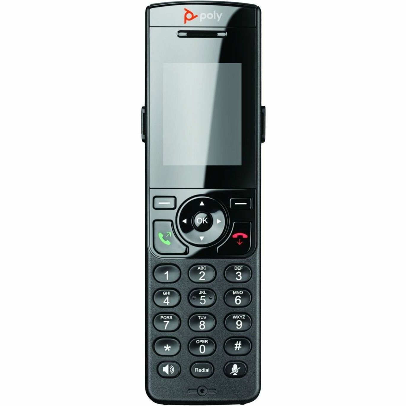 Poly VVX D230 DECT Phone Handset and Charging Cradle with Power Supply - Cordless - DECT - 8 x Total Number of Phone Lines - 2" Screen Size - Audio - Headset Port - 10 Hour Battery Talk Time - Black — alternate image1