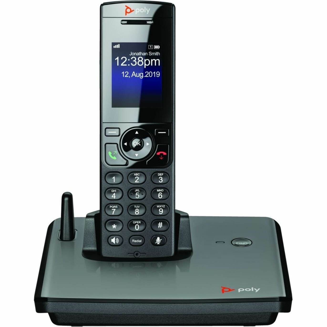 Poly VVX D230 DECT Phone Handset and Charging Cradle with Power Supply - Cordless - DECT - 8 x Total Number of Phone Lines - 2" Screen Size - Audio - Headset Port - 10 Hour Battery Talk Time - Black — alternate image10