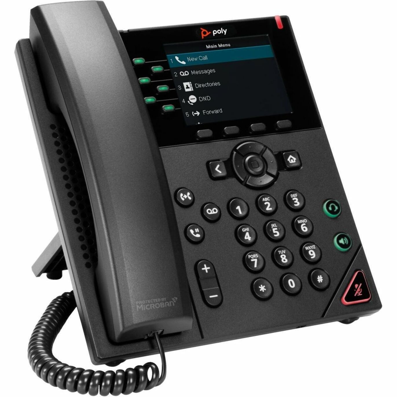 Poly VVX 350 IP Phone - Corded - Corded - Desktop, Wall Mountable - Black - VoIP - 2 x Network (RJ-45) - PoE Ports — rightmaximum