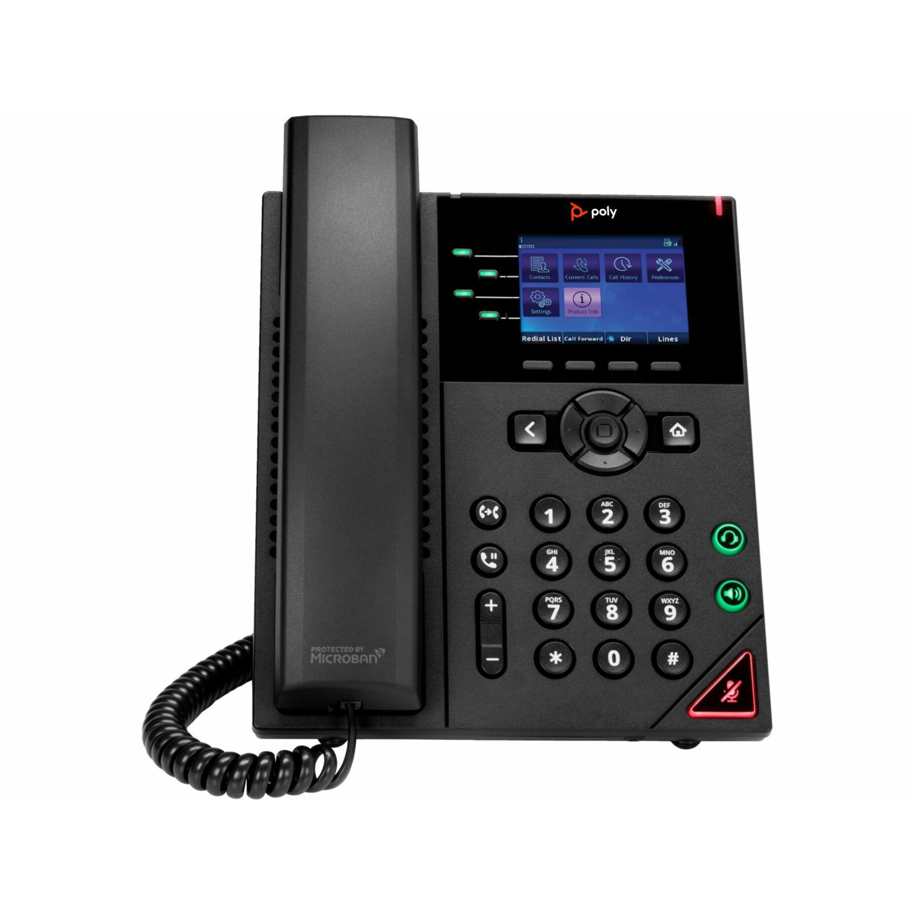Poly OBi VVX 250 IP Phone - Corded - Corded - Desktop, Wall Mountable - Black - VoIP - 2 x Network (RJ-45) - PoE Ports