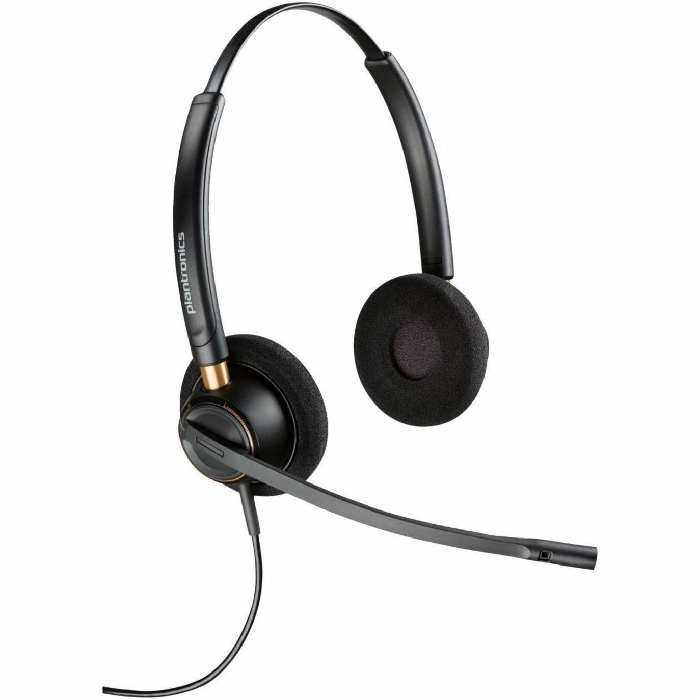 Poly EncorePro 520 with Quick Disconnect Binaural Headset TAA - Stereo - Mini-phone (3.5mm) - Wired - 20 Hz to 10 kHz - Over-the-head, On-ear - Binaural - Supra-aural - 2.58 ft Cable - Noise Cancelling, Omni-directional Microphone - Noise Canceling - Black - TAA Compliant — rearmaximum