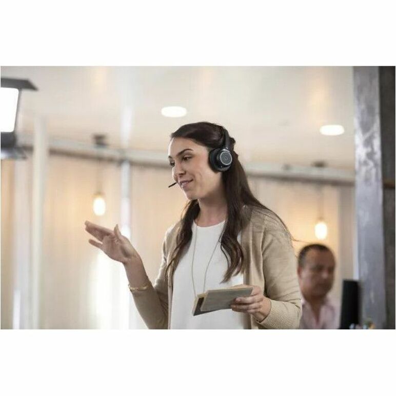 Poly Voyager 4320 USB-C Headset +BT700 dongle TAA - Microsoft Teams Certification - Siri, Google Assistant - Stereo - USB Type C - Wired/Wireless - Bluetooth - 164 ft - 20 Hz to 20 kHz - Over-the-head - Binaural - Ear-cup - 4.92 ft Cable - Noise Cancelling, MEMS Technology, Directional, Electret Condenser Microphone - Noise Canceling - Black - TAA Compliant — alternate image4
