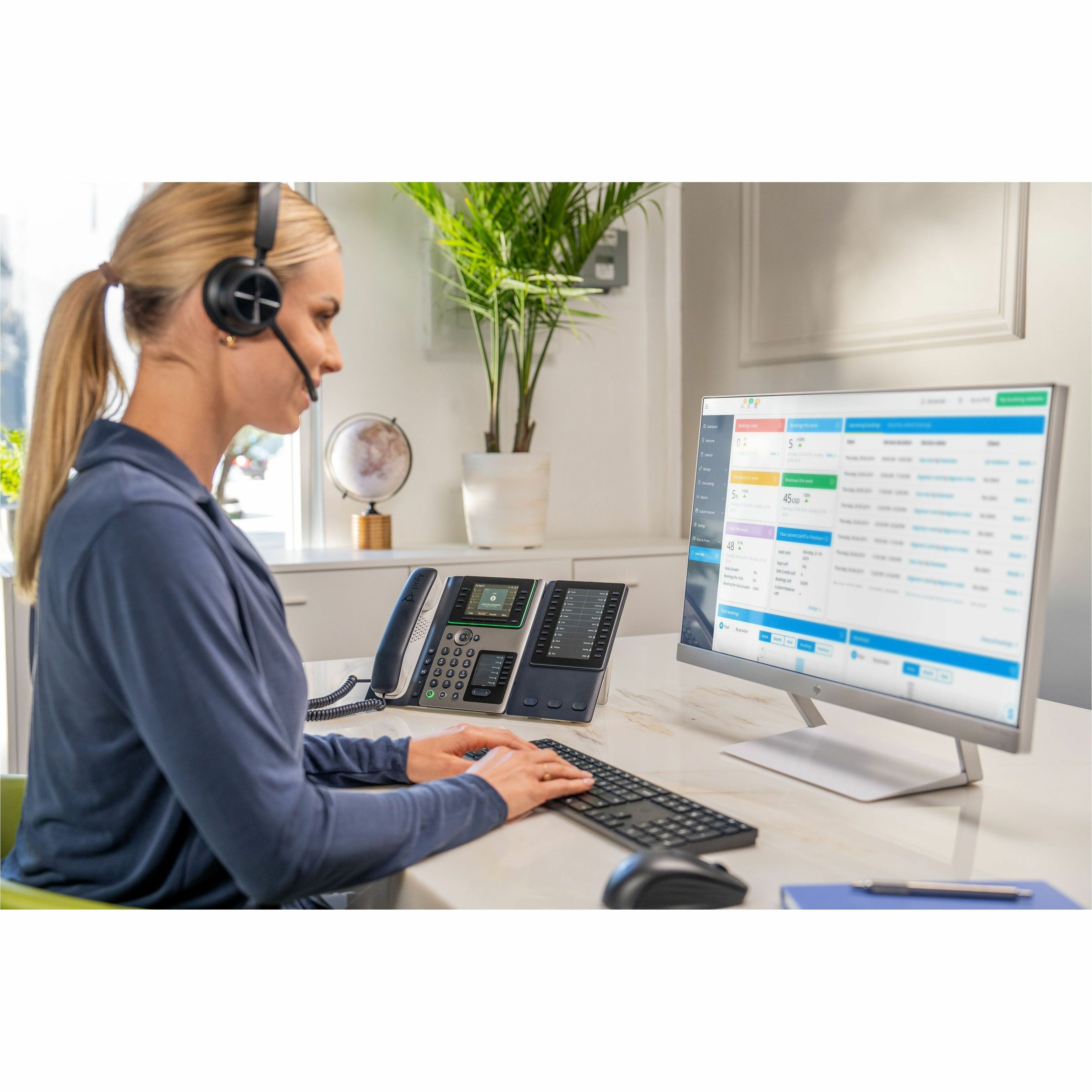 Poly Voyager 4310 USB-C Headset +BT700 dongle TAA - Siri, Google Assistant - Mono - USB Type C - Wired/Wireless - Bluetooth - 164 ft - 20 Hz to 20 kHz - On-ear, Over-the-head - Monaural - Ear-cup - 5 ft Cable - MEMS Technology, Electret Condenser, Noise Cancelling Microphone - Noise Canceling - Black - TAA Compliant — life style