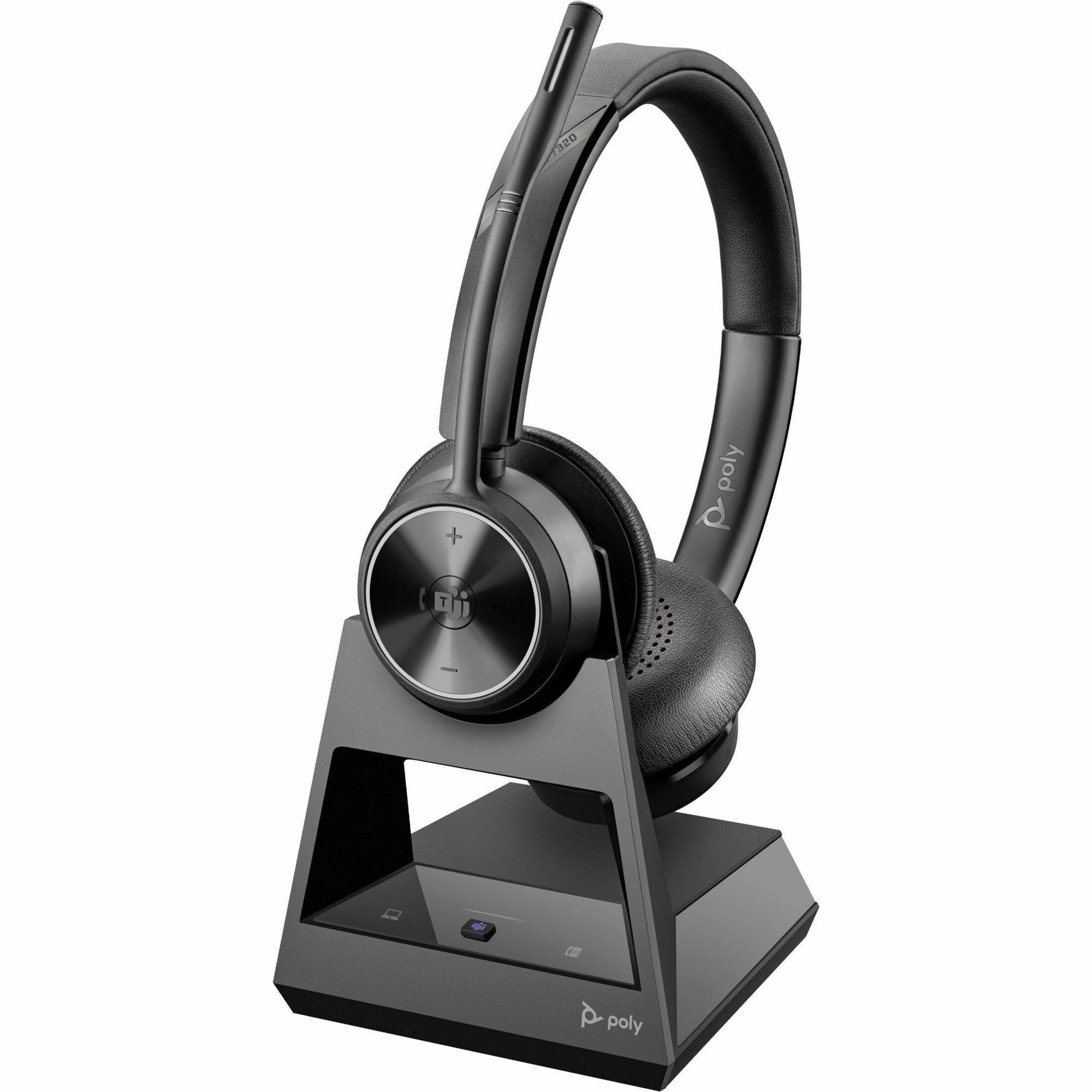 Poly Savi 7300 Office Headset - Stereo - Wireless - DECT 6.0 - 590 ft - 20 Hz to 20 kHz - Over-the-head - Binaural - Ear-cup - Noise Cancelling Microphone — alternate image1