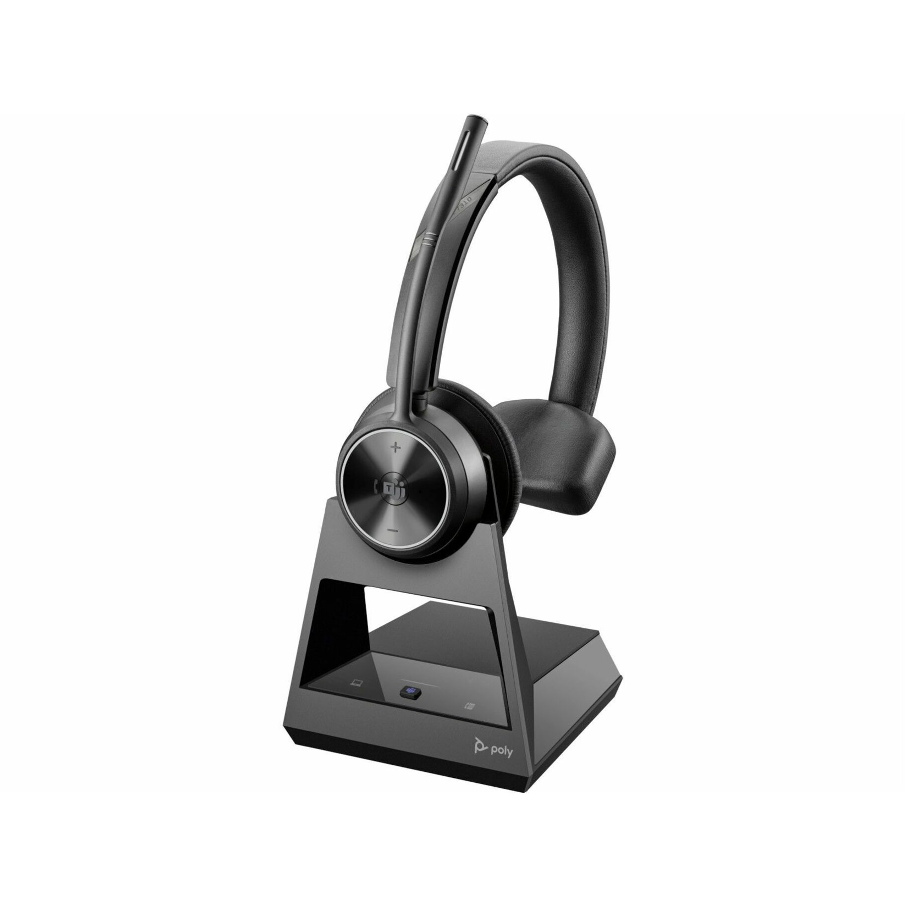 Poly Savi 7310-M Office DECT 1920-1930 MHz Single Ear Headset - Microsoft Teams Certification - Mono - Wireless - DECT 6.0 - 590.6 ft - 20 Hz to 20 kHz - On-ear - Monaural - Ear-cup - Noise Cancelling Microphone - Black