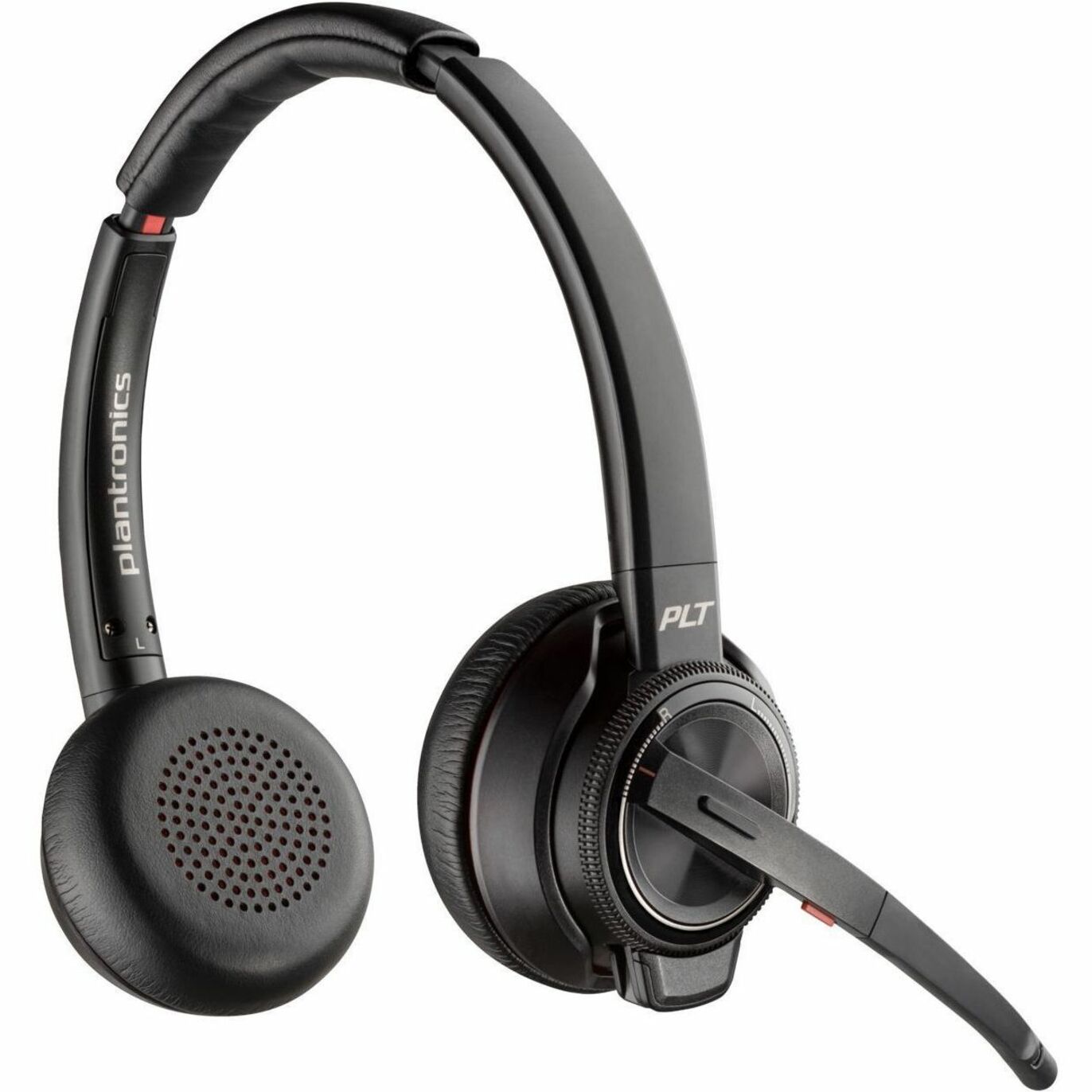 Poly Savi 8220 Office Stereo DECT 1920-1930 MHz Headset TAA - Microsoft Teams Certification - Stereo - Wireless - DECT - 590 ft - 32 Ohm - 20 Hz - 20 kHz - On-ear, Over-the-head - Binaural - Supra-aural - Noise Cancelling Microphone - Black — rearmaximum