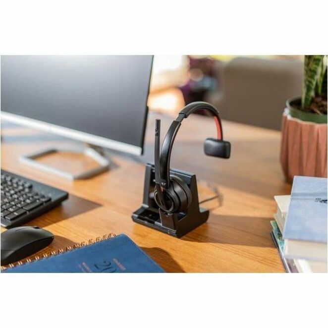 Poly Savi 8210 Office DECT 1920-1930 MHz Single Ear Headset - Monaural - Ear-cup - 180 ft - Bluetooth/DECT - 32 Ohm - 20 Hz to 20 kHz - Noise Cancelling Microphone - Charging Cradle — alternate image2