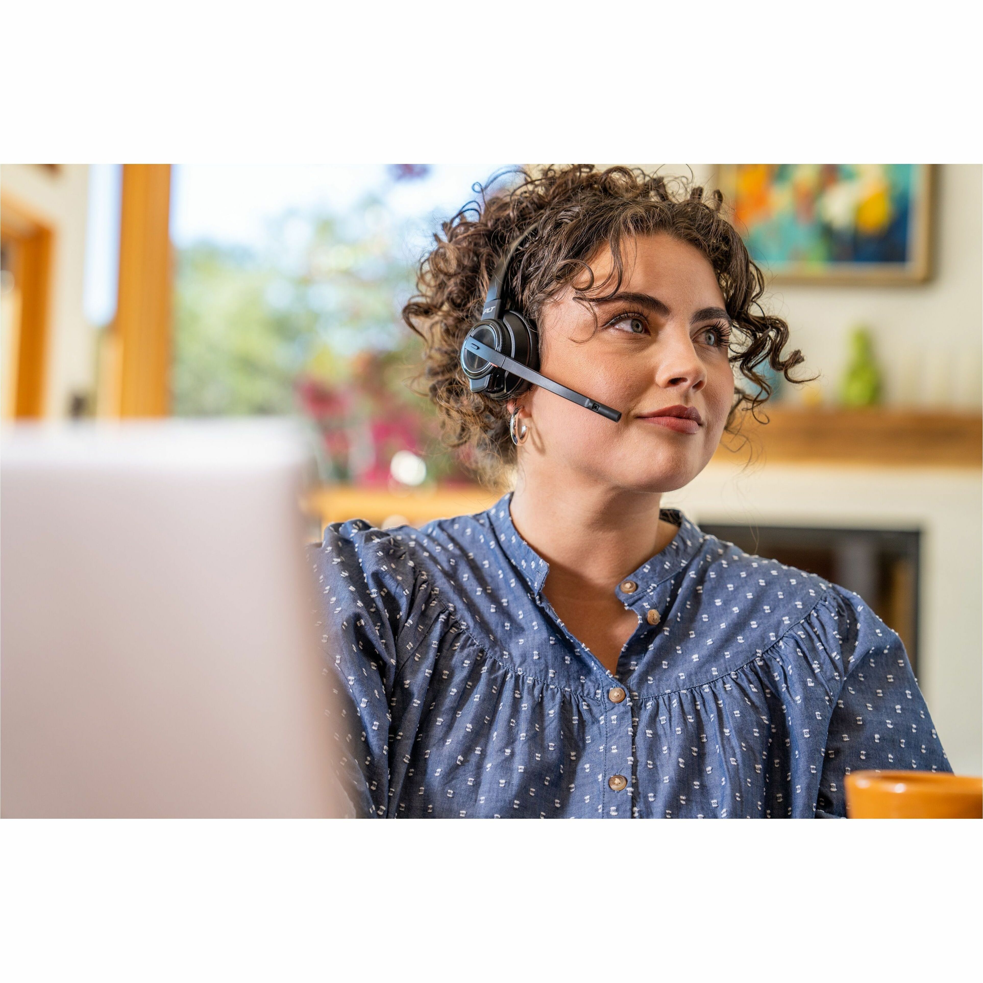 Poly Savi 8210 Office DECT 1920-1930 MHz Single Ear Headset - Monaural - Ear-cup - 180 ft - Bluetooth/DECT - 32 Ohm - 20 Hz to 20 kHz - Noise Cancelling Microphone - Charging Cradle — alternate image3
