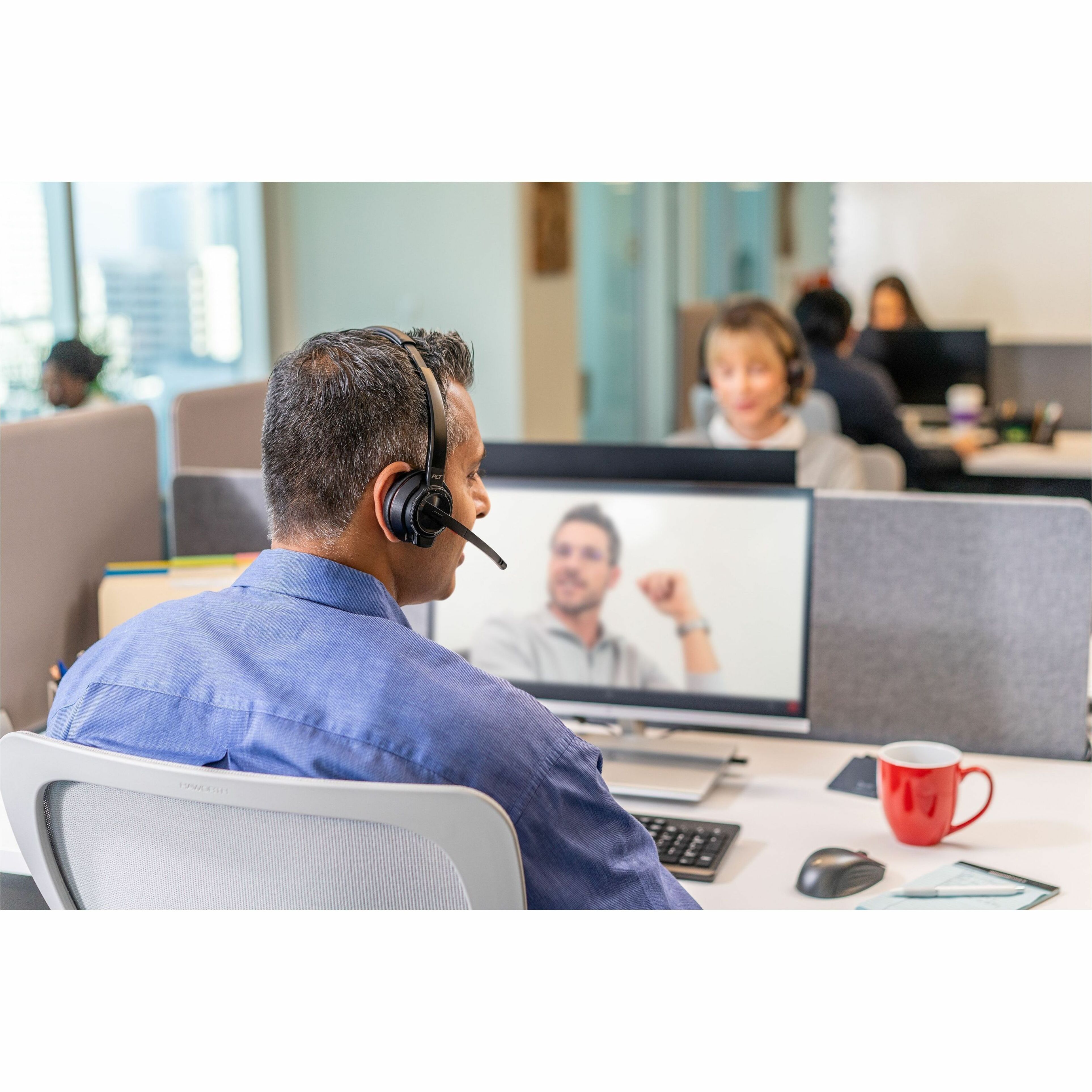 Poly Savi 8210 Office DECT 1920-1930 MHz Single Ear Headset - Monaural - Ear-cup - 180 ft - Bluetooth/DECT - 32 Ohm - 20 Hz to 20 kHz - Noise Cancelling Microphone - Charging Cradle — alternate image5