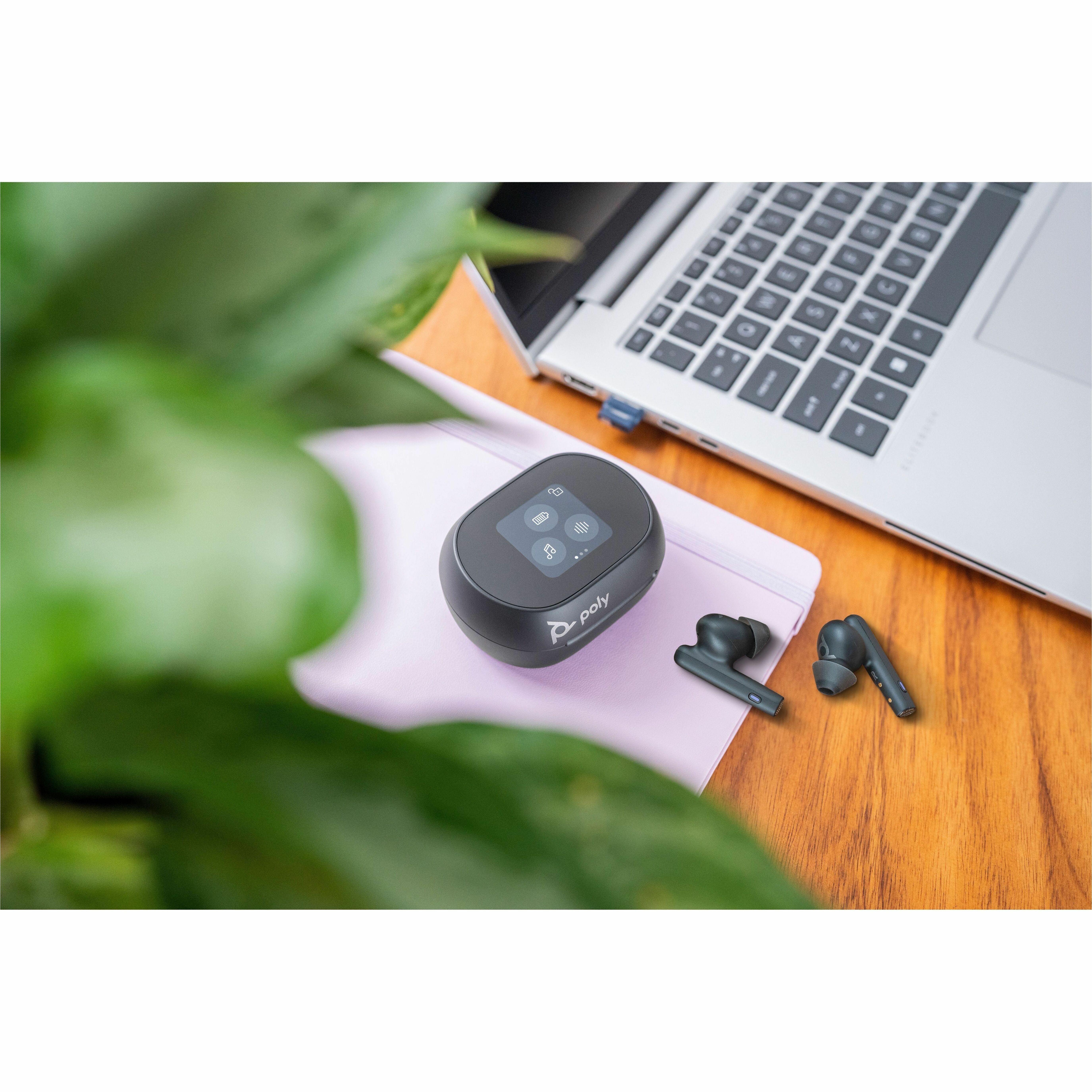 Poly Voyager Free 60+ UC Earbuds - Microsoft Teams Certification - Google Assistant, Siri - Stereo - True Wireless - Bluetooth - 98.4 ft - 20 Hz to 20 kHz - Earbud - Binaural - In-ear - Noise Cancelling Microphone - Carbon Black — alternate image5