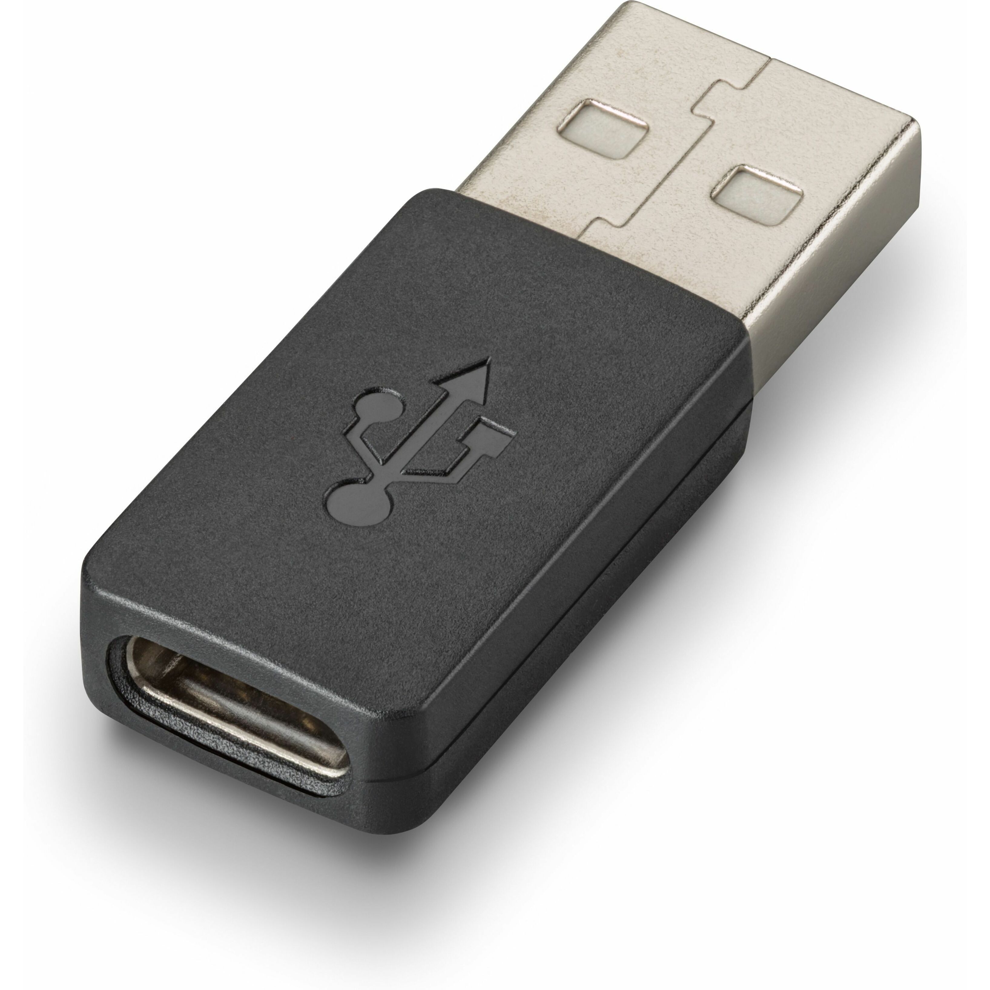 Poly USB-A to C Adapter - 1 x 4 -pin USB Type A - 1 x 24 -pin USB Type C - Black - 1