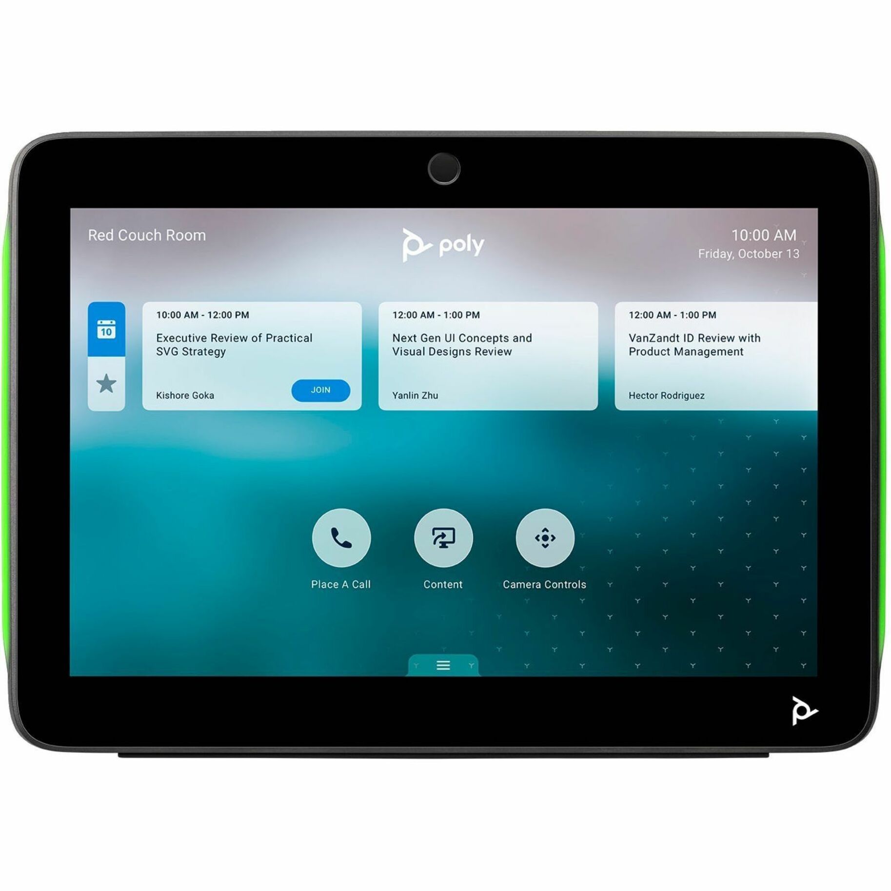 Poly TC10 Touch Controller Black - For Video Conferencing - Wall Mountable — alternate image1