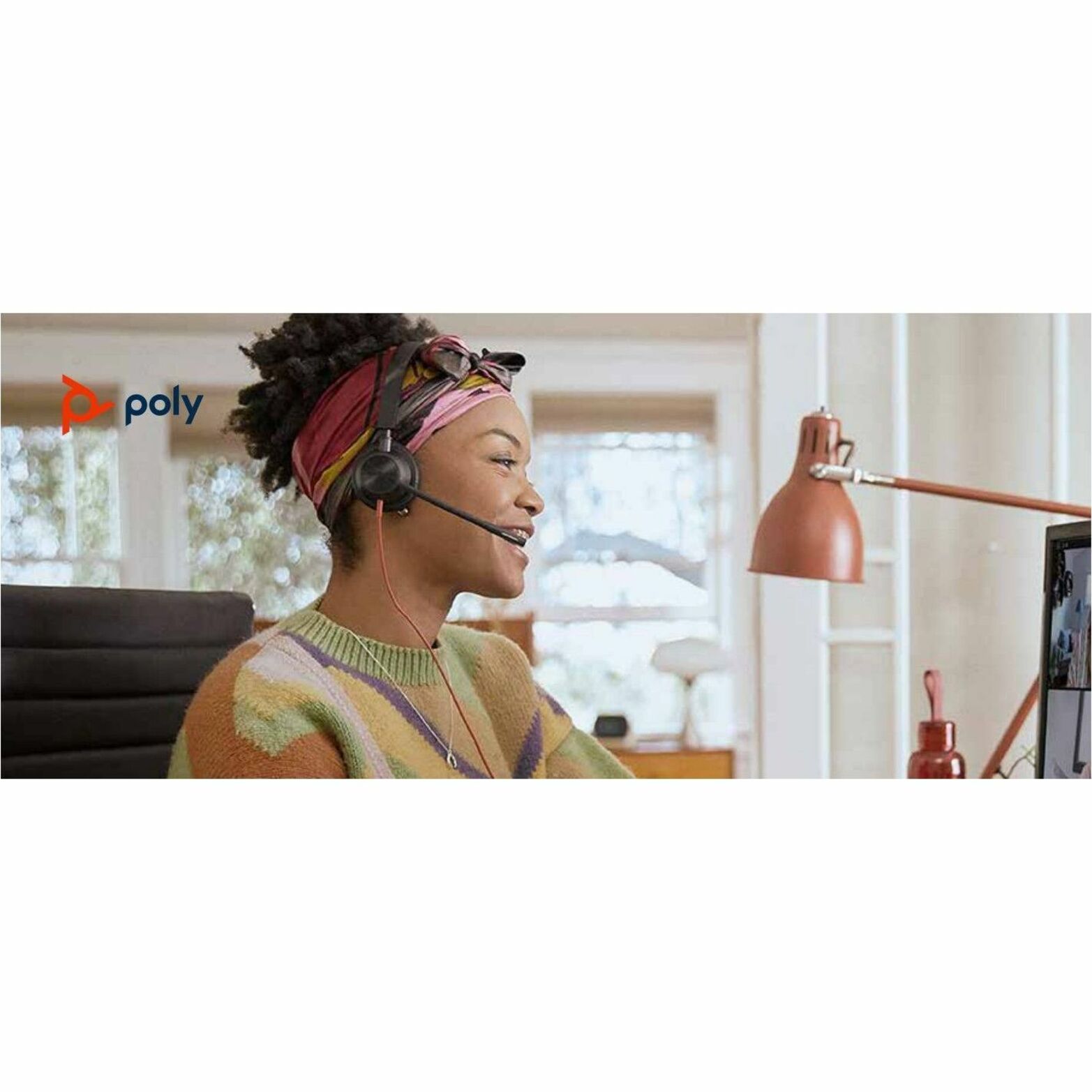Poly Blackwire 3210 Monaural USB-A Headset - Mono - Mini-phone (3.5mm), USB Type A - Wired - 32 Ohm - 20 Hz to 20 kHz - On-ear, Over-the-head - Monaural - Supra-aural - 5.28 ft Cable - Noise Cancelling, Omni-directional Microphone - Noise Canceling - Black — life style