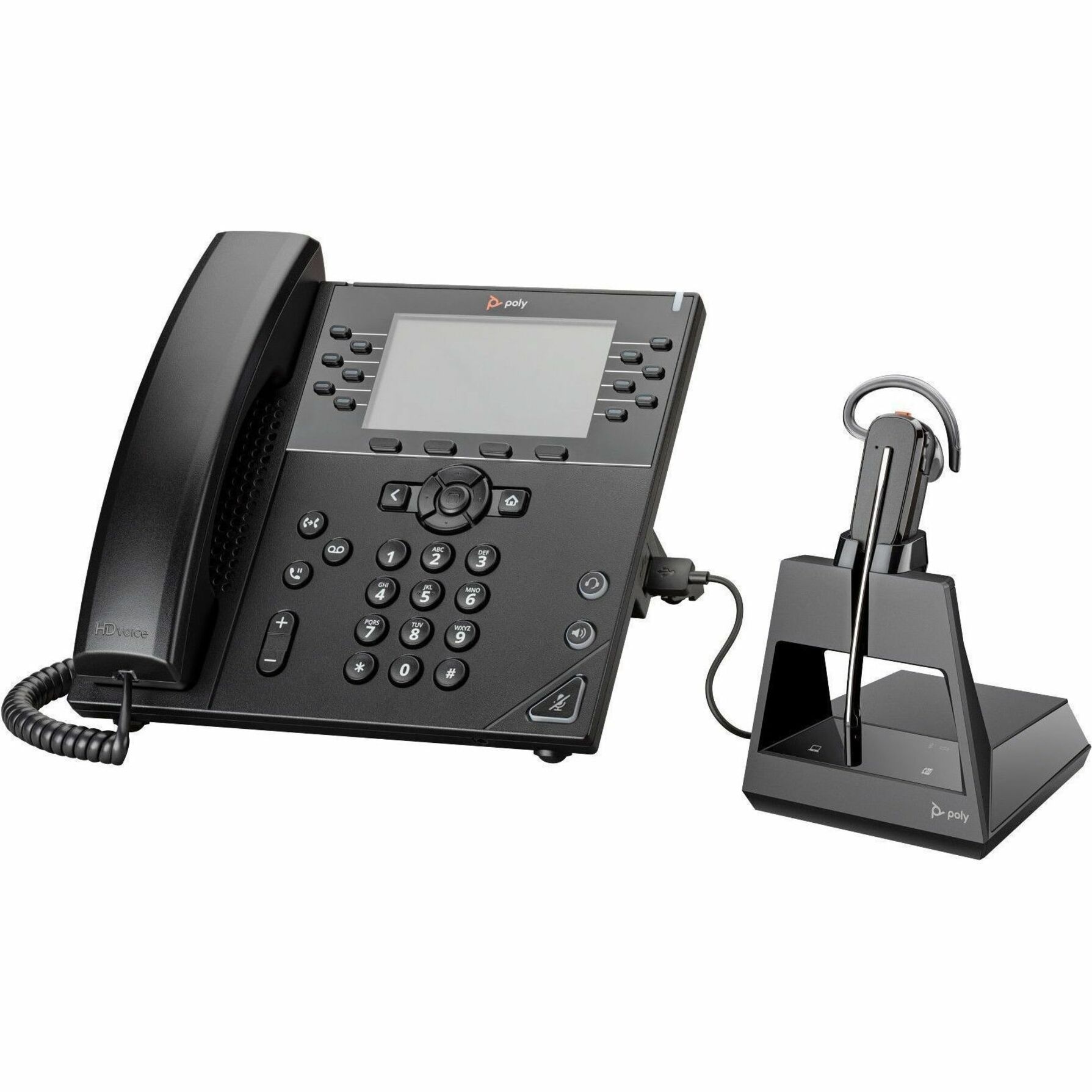 Poly Voyager 4245 Office Headset - Mono - Wireless - Bluetooth - 328 ft - 20 Hz to 20 kHz - On-ear - Monaural - Supra-aural - Noise Cancelling Microphone — alternate image3