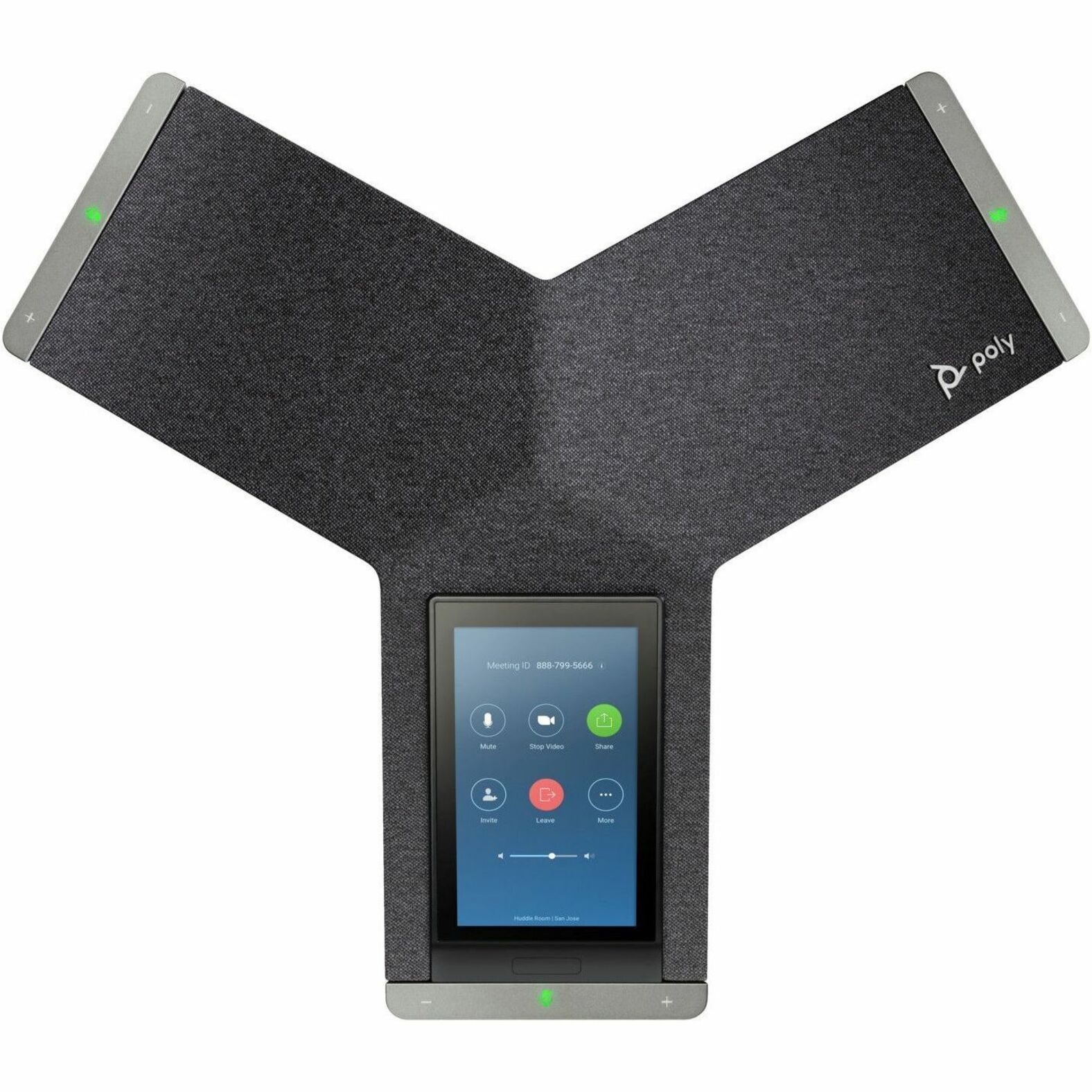 Poly Trio C60 IP Conference Station - Corded/Cordless - Wi-Fi - Tabletop - Black - 3 x Total Line - VoIP - 5" LCD - 2 x Network (RJ-45) - PoE Ports — alternate image2