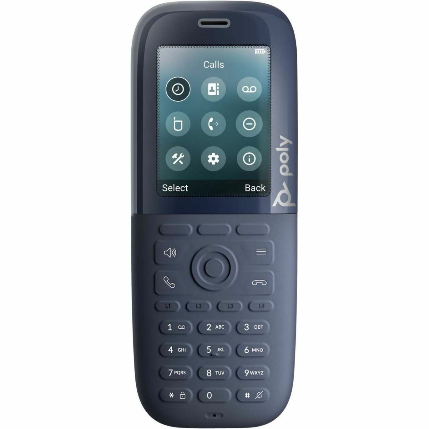 Poly Rove 30 DECT Phone Handset - Cordless - DECT - 2.4" Screen Size - Audio - Headset Port - 18 Hour Battery Talk Time - Black — frontmaximum