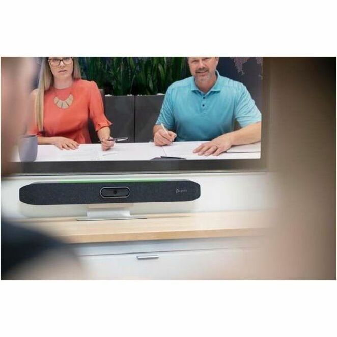 Poly Studio X50 All-In-One Video Bar No Radio GSA/TAA JITC - For Boardroom - Small/Medium Room Size Supported - 3840 x 2160 Video (Live) - 3840 x 2160 Video (Content) - H.323, SIP, H.235 - 4K UHD - 4K UHD - 60 fps - H.264, H.264 High Profile, H.265, H.239 - AAC-LD, G.719, G.722.1C, G.722, G.722.1, G.711, G.728, G.729a, Siren 22, Siren 14 - 1 x Network (RJ-45) - 1 x HDMI In - 2 x HDMI Out - 1 x Video Input - 3 x Video Output - Audio Line In - Audio Line Out - USB - Gigabit Ethernet - Wireles — alternate image3