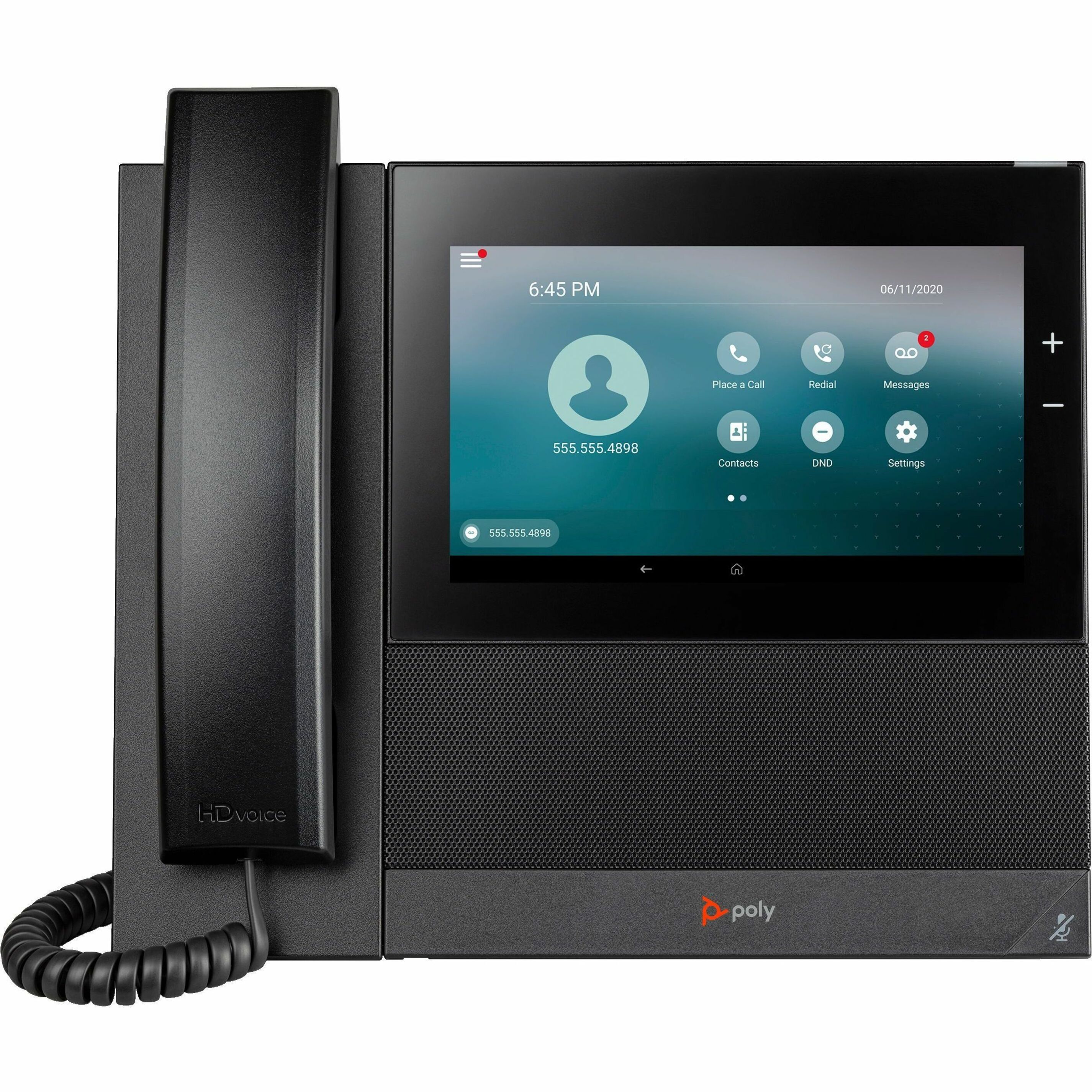 Poly CCX 600 IP Phone - Corded - Corded/Cordless - Wi-Fi, Bluetooth - Black - VoIP - 2 x Network (RJ-45) - PoE Ports — alternate image1