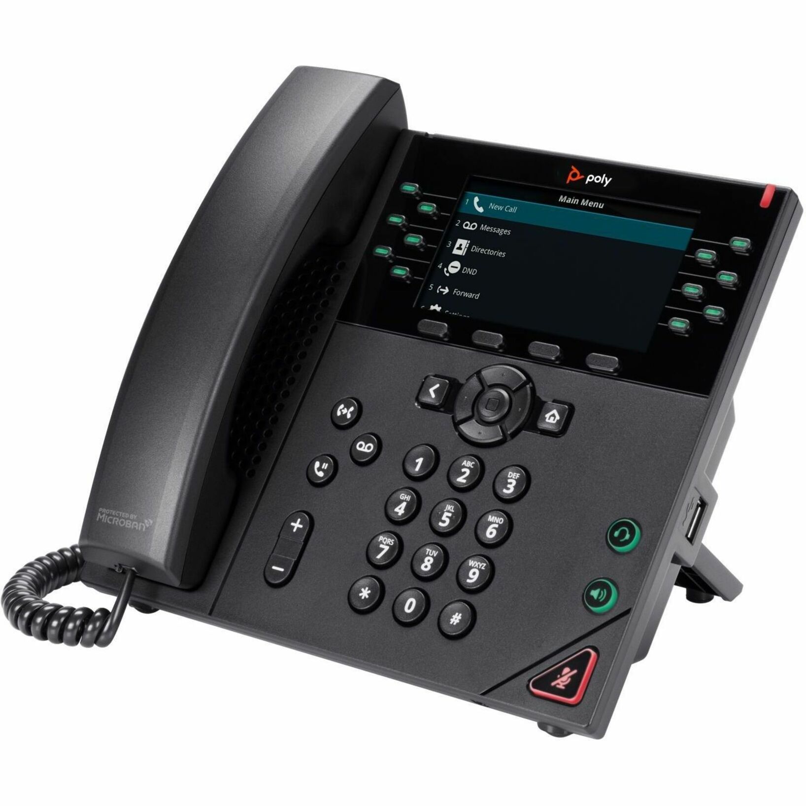 Poly VVX 450 12-Line IP Phone and PoE-enabled GSA/TAA - 12 x Total Line - VoIP - 4.3" LCD - 2 x Network (RJ-45) - PoE Ports — alternate image1