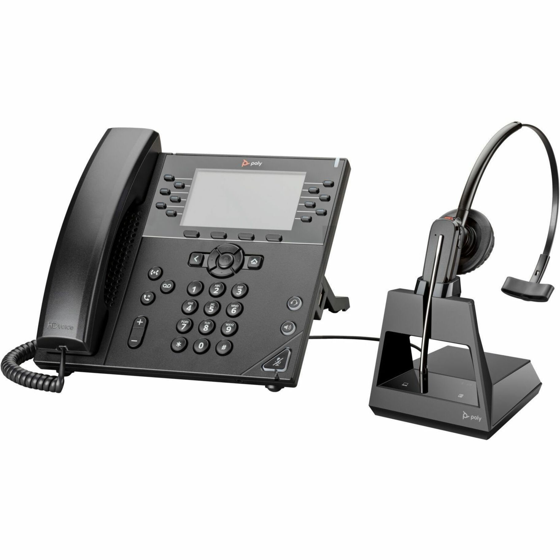 Poly VVX 450 12-Line IP Phone and PoE-enabled GSA/TAA - 12 x Total Line - VoIP - 4.3" LCD - 2 x Network (RJ-45) - PoE Ports — alternate image2