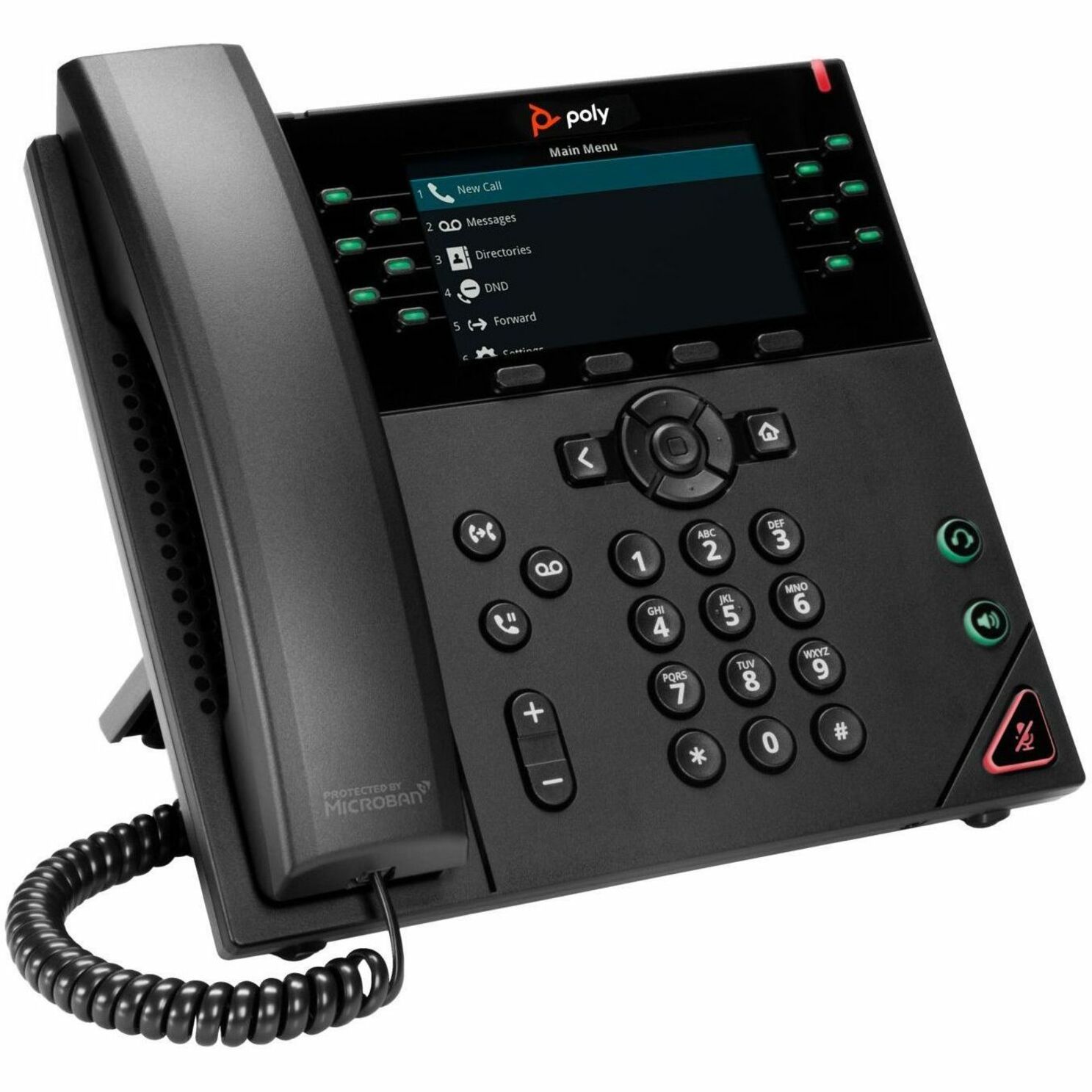 Poly VVX 450 12-Line IP Phone and PoE-enabled GSA/TAA - 12 x Total Line - VoIP - 4.3" LCD - 2 x Network (RJ-45) - PoE Ports — alternate image3