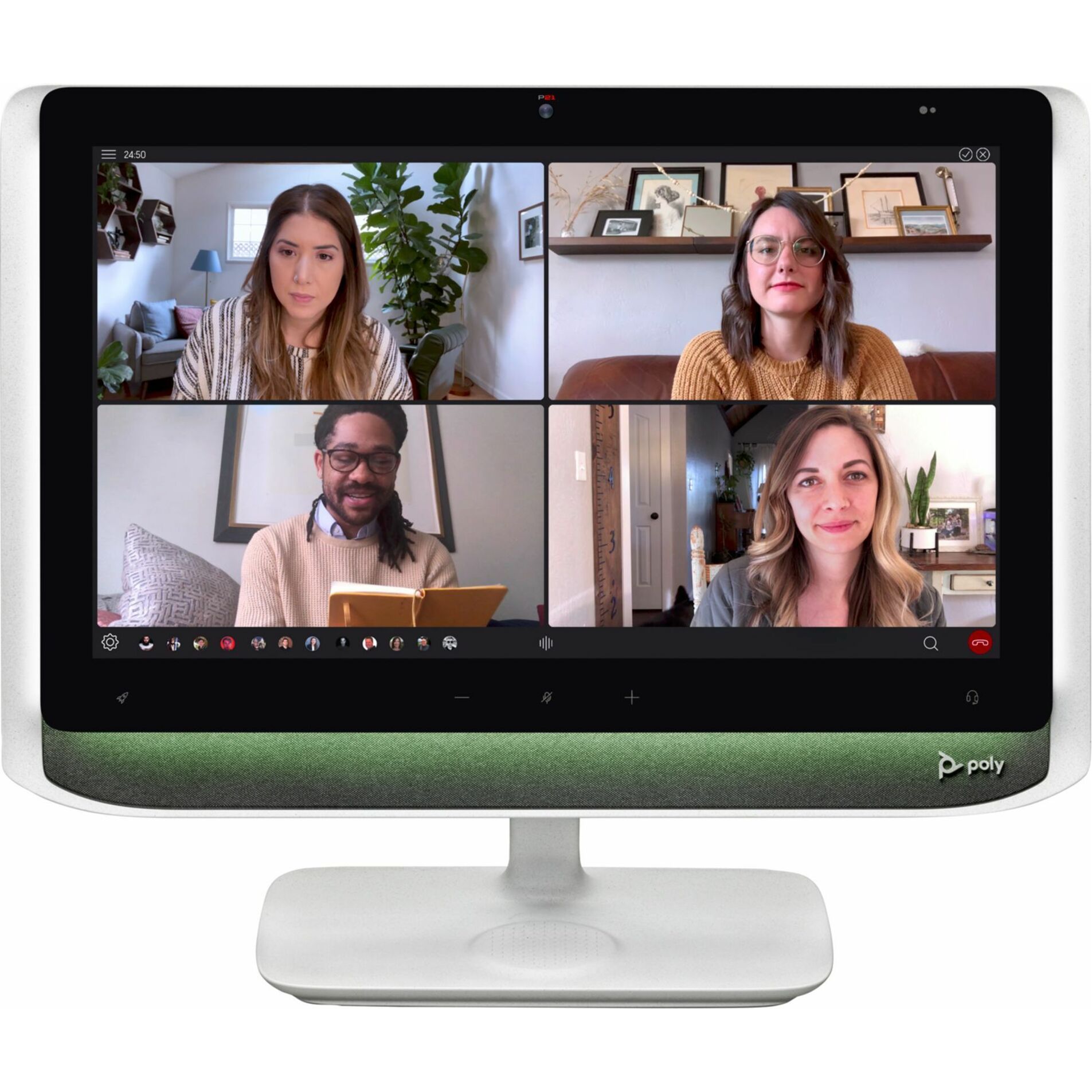 Poly Studio P P21 22" Class Webcam Full HD LCD Monitor - 16:9 - 21.5" Viewable - LED Backlight - 1920 x 1080 - 16.7 Million Colors - 250 Nit - Speakers - USB Type-C — front