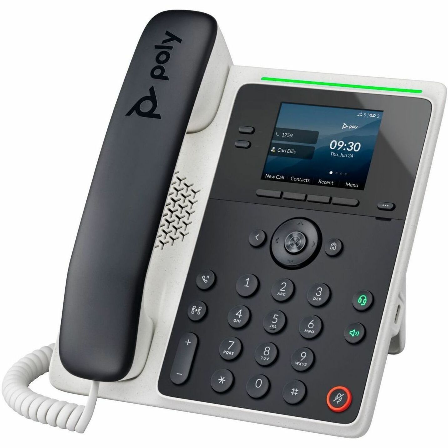 Poly Edge E100 IP Phone - Corded - Corded - Desktop, Wall Mountable - Black - VoIP - 2 x Network (RJ-45) - PoE Ports — alternate image5