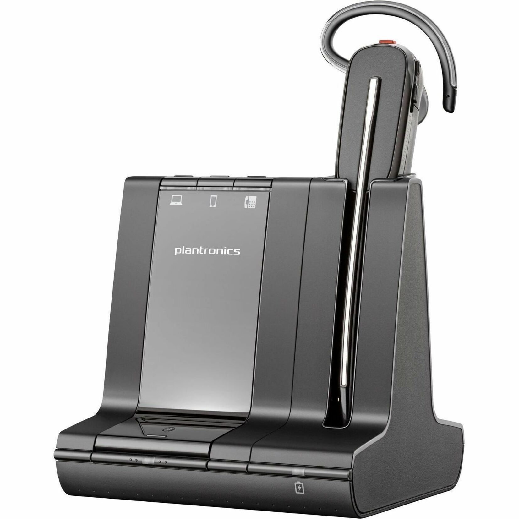 Poly Savi 8240 Office DECT 1920-1930 MHz USB-A Headset TAA - Mono - USB Type A, RJ-11 - Wired/Wireless - Bluetooth/DECT - 590 ft - 32 Ohm - 20 Hz to 20 kHz - On-ear, Over-the-head - Monaural - Supra-aural - Noise Cancelling Microphone - Black - TAA Compliant — alternate image4