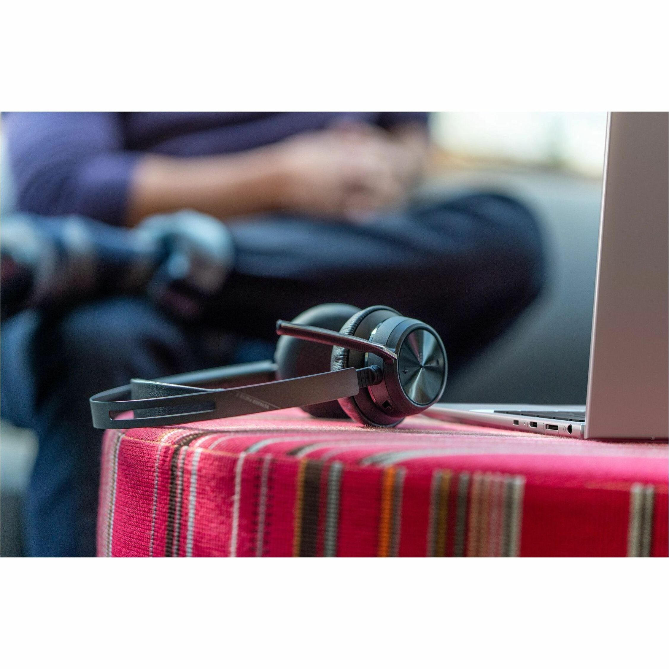 Poly Voyager Focus 2 USB-C Headset with Charge Stand - Siri, Google Assistant - Stereo - USB Type C - Wired/Wireless - Bluetooth - 164 ft - 20 Hz to 20 kHz - On-ear, Over-the-head - Binaural - Supra-aural - 4.92 ft Cable - Electret Condenser, MEMS Technology, Noise Cancelling Microphone - Black — alternate image11