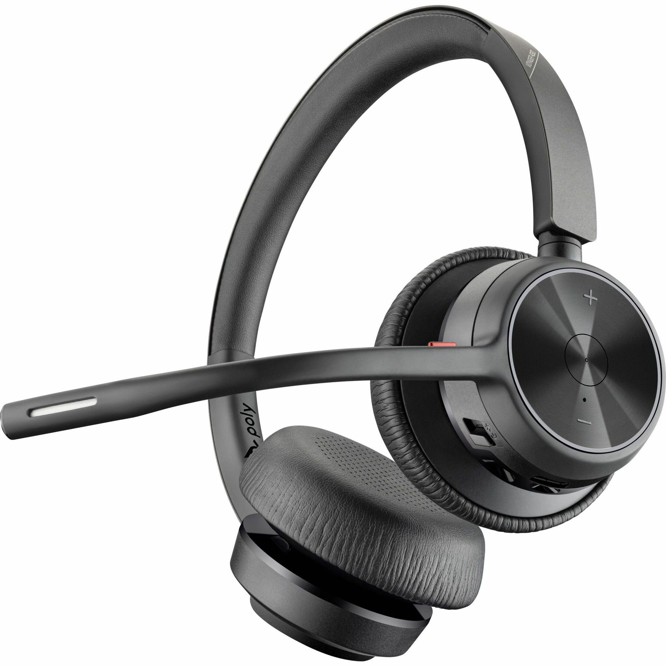 Poly Voyager 4320 USB-A Headset + BT700 Dongle - Microsoft Teams Certification - Siri, Google Assistant - Stereo - USB Type A - Wired/Wireless - Bluetooth - 298.6 ft - 20 Hz to 20 kHz - On-ear, Over-the-head - Binaural - Supra-aural - 4.92 ft Cable - MEMS Technology, Electret Condenser, Noise Cancelling Microphone - Noise Canceling - Black
