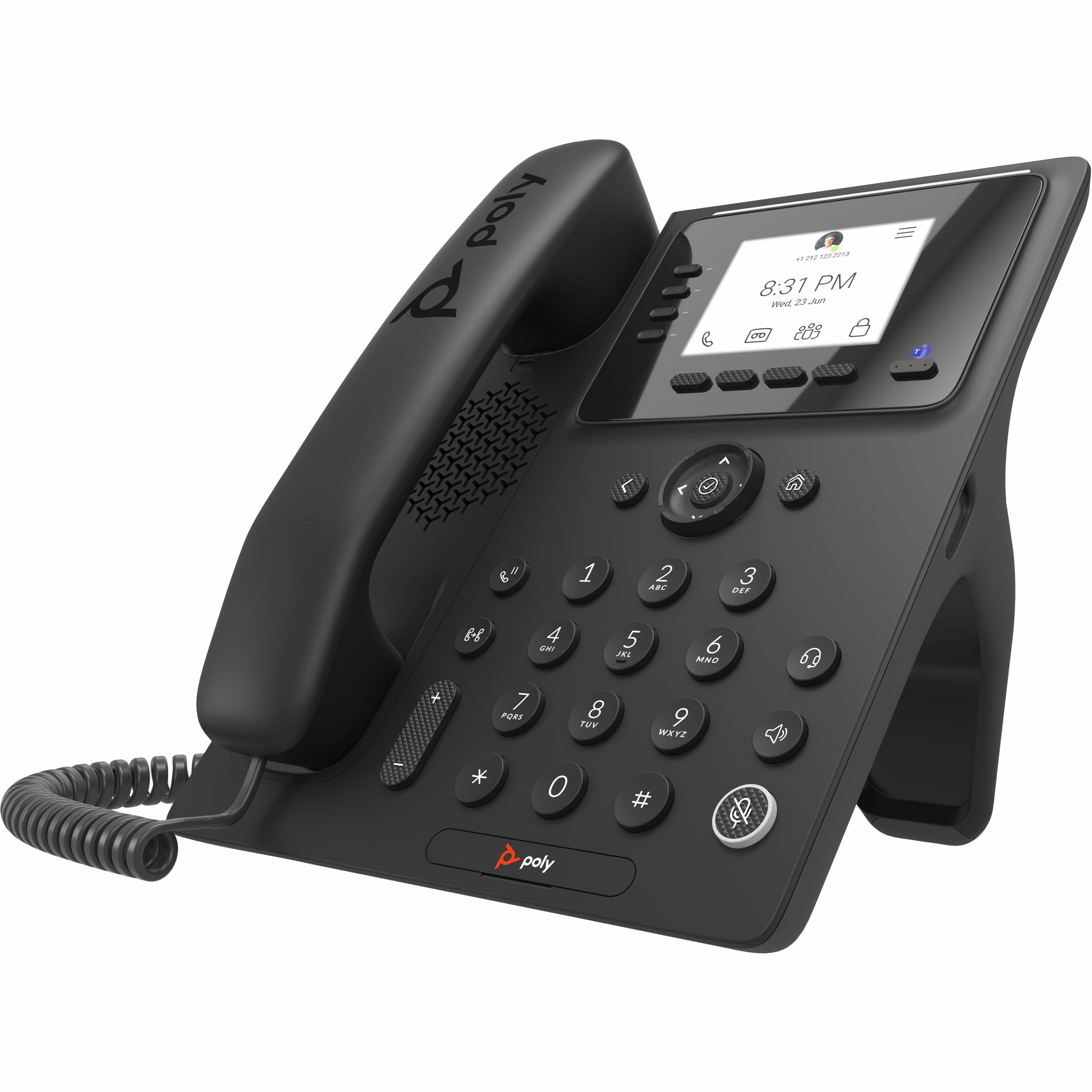 Poly CCX 350 IP Phone - Corded - Corded - Desktop, Wall Mountable - Black - VoIP - 2 x Network (RJ-45) - PoE Ports — alternate image2
