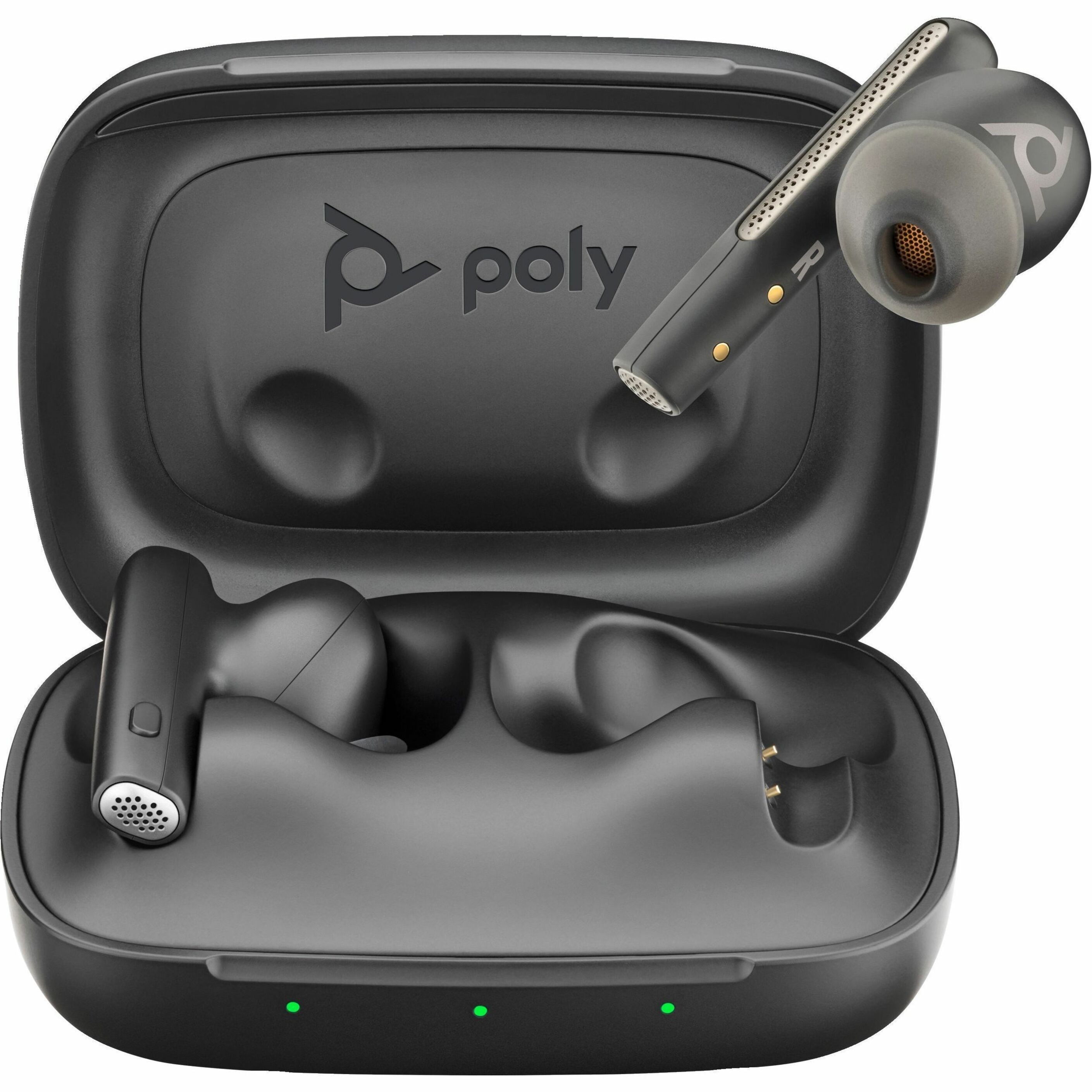 Poly Voyager Free 60 UC Earset - Siri, Google Assistant - Stereo - True Wireless - Bluetooth - 98.4 ft - 20 Hz to 20 kHz - Earbud - Binaural - In-ear - Noise Canceling - Carbon Black — alternate image4