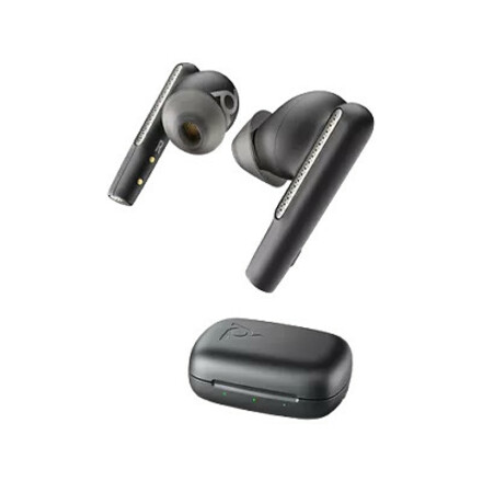 Poly Voyager Free 60 Bluetooth Black Earbuds +Basic Charge Case - Siri, Google Assistant - Stereo - USB Type C - True Wireless - Bluetooth - 98.4 ft - 20 Hz to 20 kHz - Earbud - Binaural - In-ear