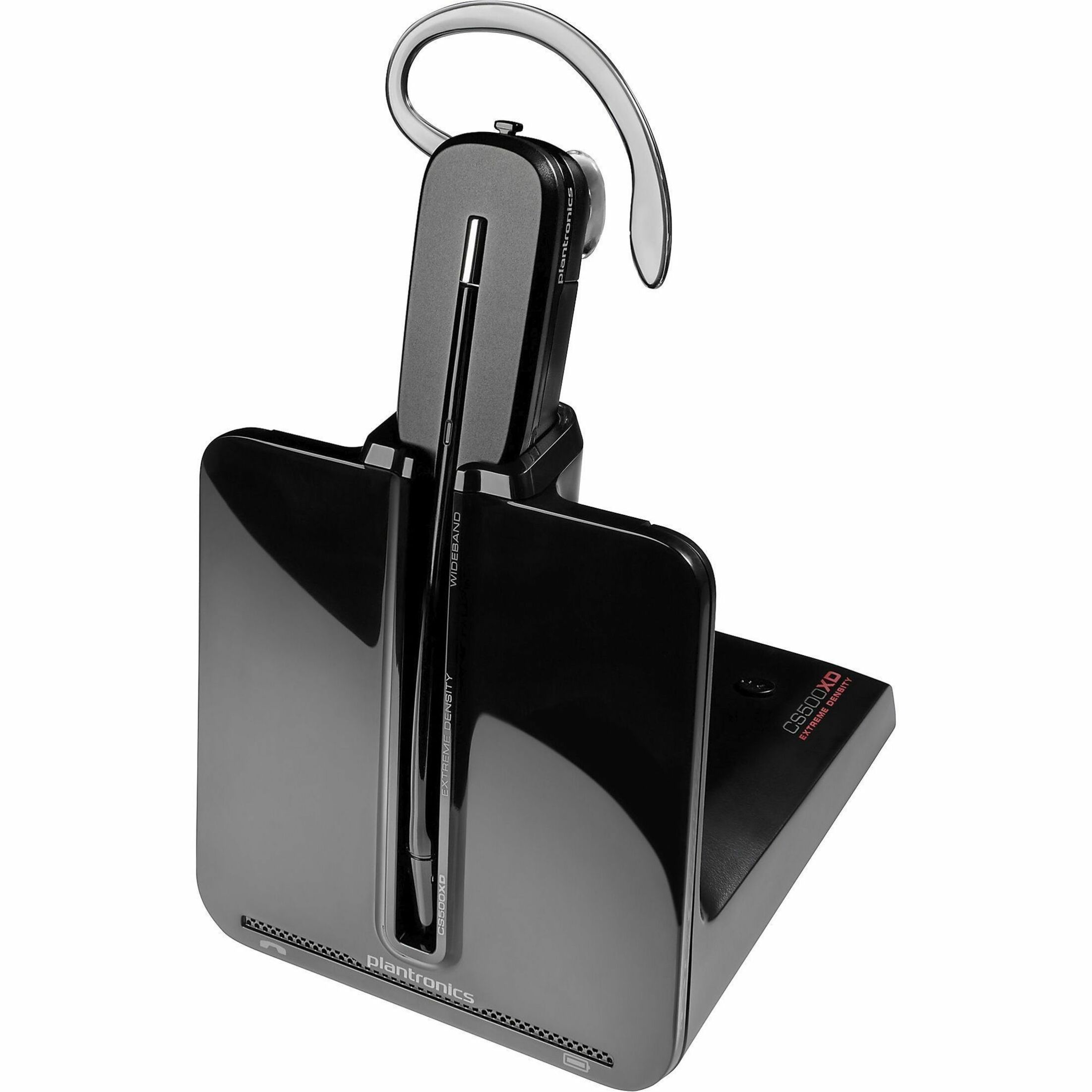 Poly CS540A Headset with handset lifter TAA - Mono - RJ-11 - Wired/Wireless - DECT - 393.7 ft - 20 Hz to 6.80 kHz - Over-the-ear, Over-the-head, Behind-the-head - Monaural - In-ear - Noise Cancelling Microphone - Noise Canceling - Black - TAA Compliant — left