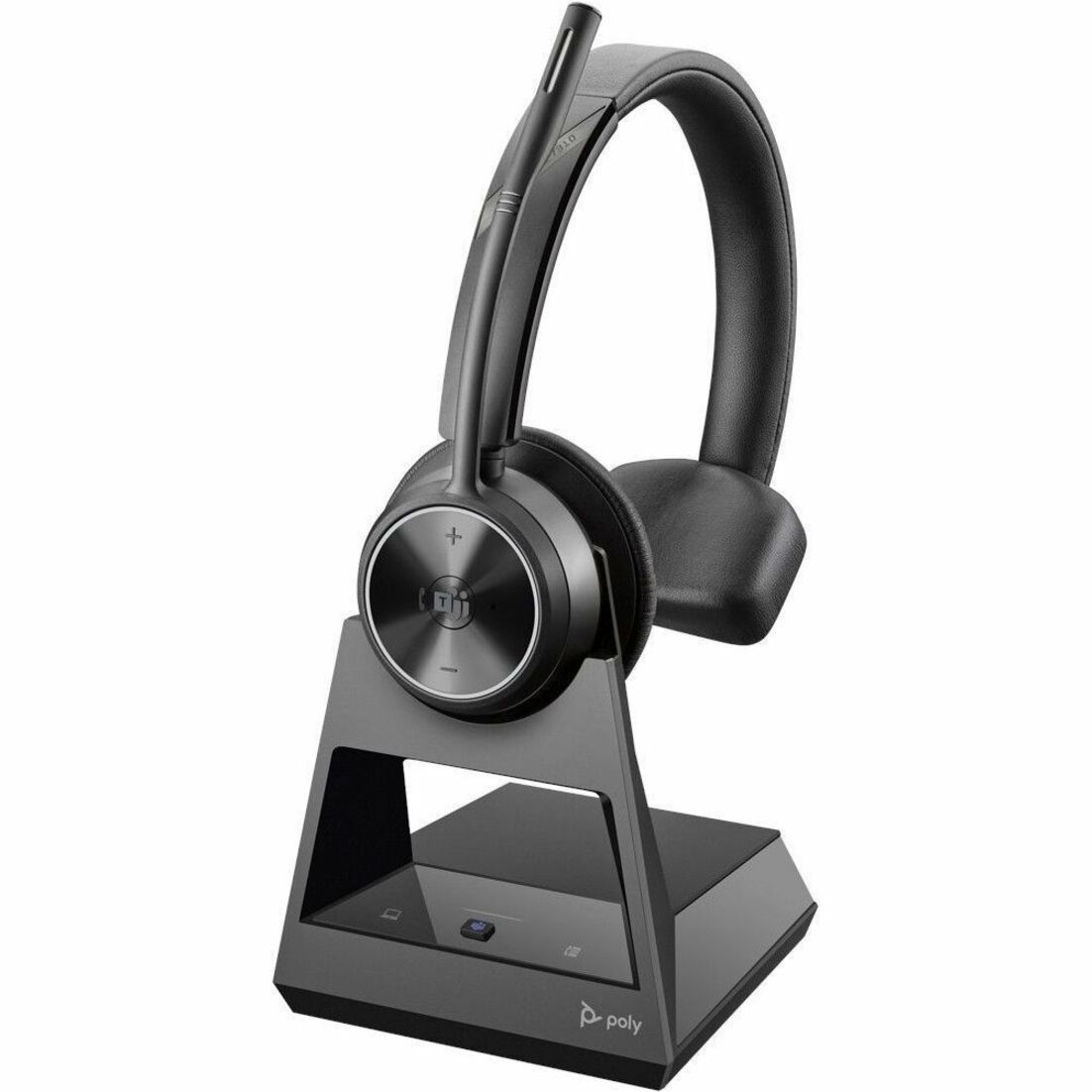 Poly Savi 7310 Office DECT 1920-1930 MHz Headset TAA - Microsoft Teams Certification - Mono - Wireless - DECT - 590.6 ft - 20 Hz to 20 kHz - On-ear, Over-the-head - Monaural - Ear-cup - Noise Cancelling Microphone - Noise Canceling - Black - TAA Compliant — right