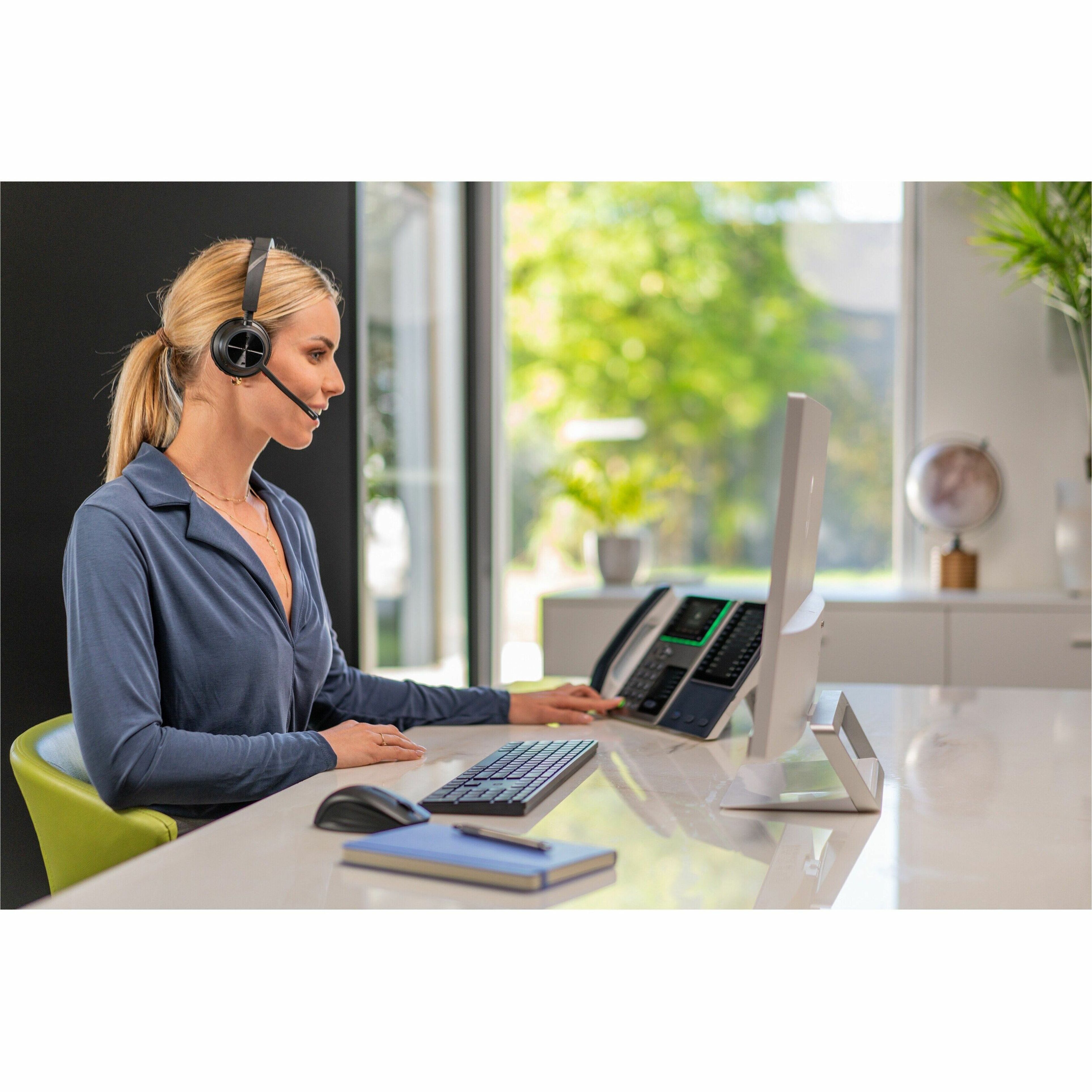 Poly Voyager 4310-M Microsoft Teams Certified USB-A Headset +BT700 dongle TAA - Microsoft Teams Certification - Siri, Google Assistant - Mono - USB Type A - Wired/Wireless - Bluetooth - 164 ft - On-ear - Monaural - Ear-cup - 5 ft Cable - MEMS Technology, Directional, Noise Cancelling, Electret Condenser Microphone - Noise Canceling - Black — alternate image3