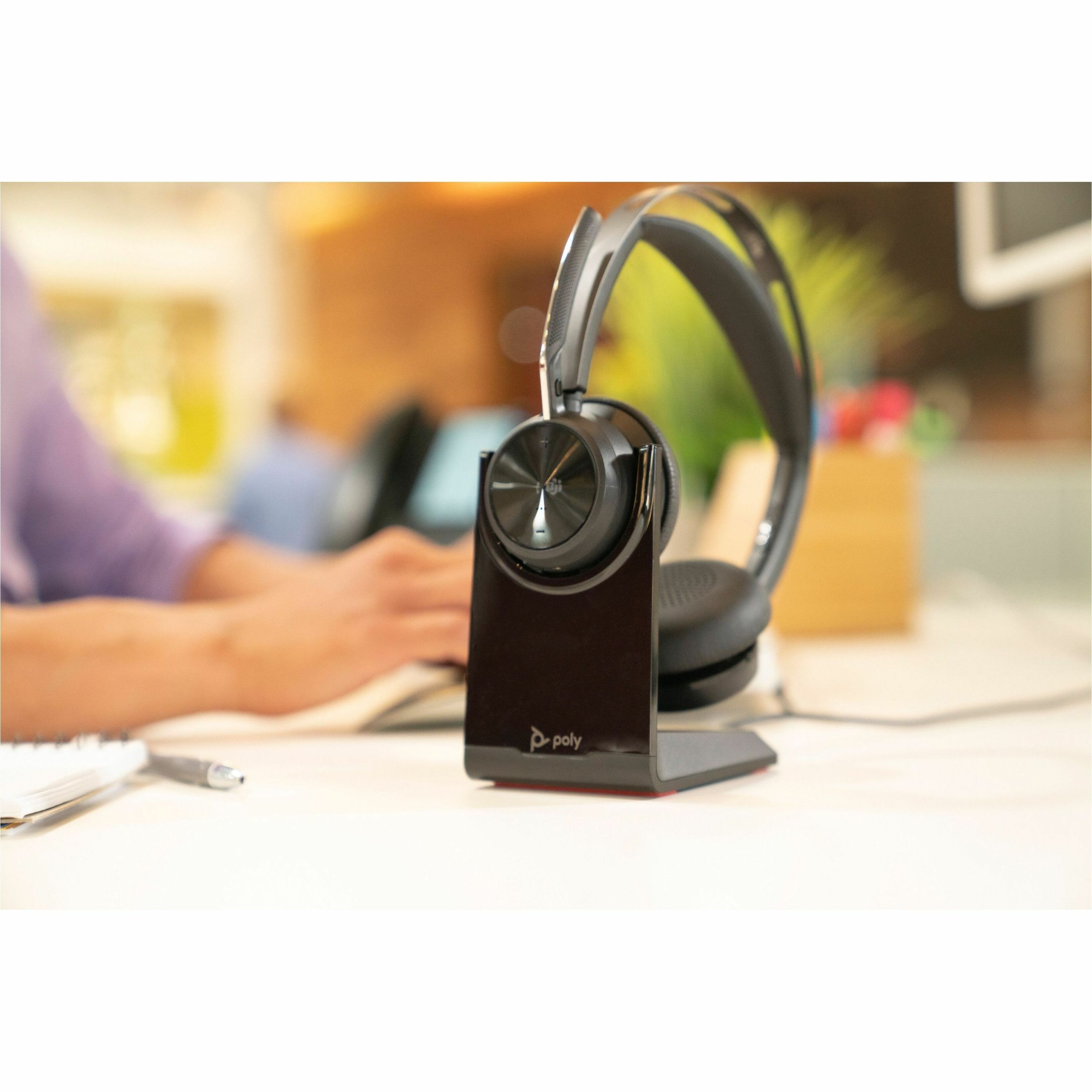 Poly Voyager Focus 2 USB-C Headset TAA - Google Assistant, Siri - Stereo - USB Type C - Wireless - Bluetooth - 164 ft - On-ear, Over-the-head - Binaural - Supra-aural - MEMS Technology, Electret Condenser, Discreet, Noise Cancelling Microphone - Noise Canceling - Black - TAA Compliant — alternate image5
