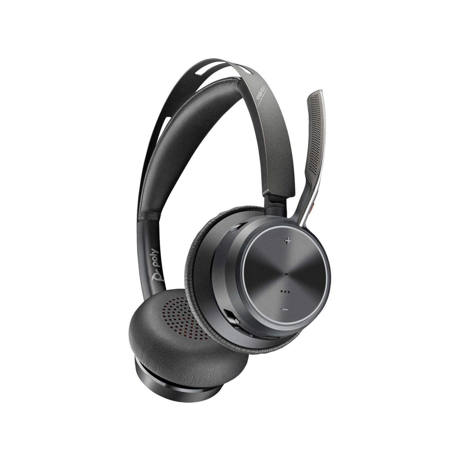 Poly Voyager Focus 2 USB-C Headset TAA - Google Assistant, Siri - Stereo - USB Type C - Wireless - Bluetooth - 164 ft - On-ear, Over-the-head - Binaural - Supra-aural - MEMS Technology, Electret Condenser, Discreet, Noise Cancelling Microphone - Noise Canceling - Black - TAA Compliant