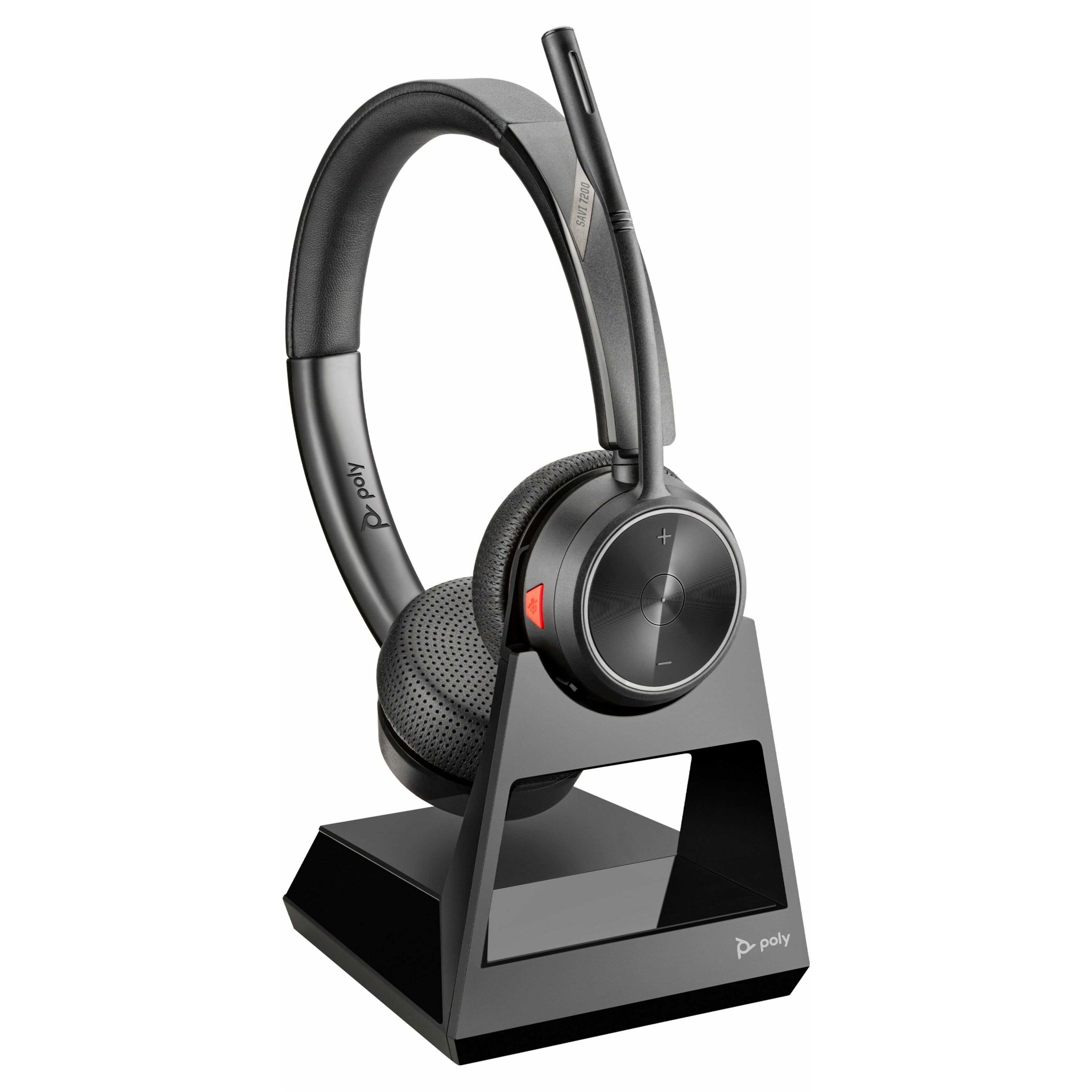 Poly Savi 7220 Office DECT 1920-1930 MHz Headset TAA - Stereo - Wireless - DECT - 393.7 ft - Over-the-head - Binaural - Ear-cup - Noise Cancelling MicrophoneTAA Compliant