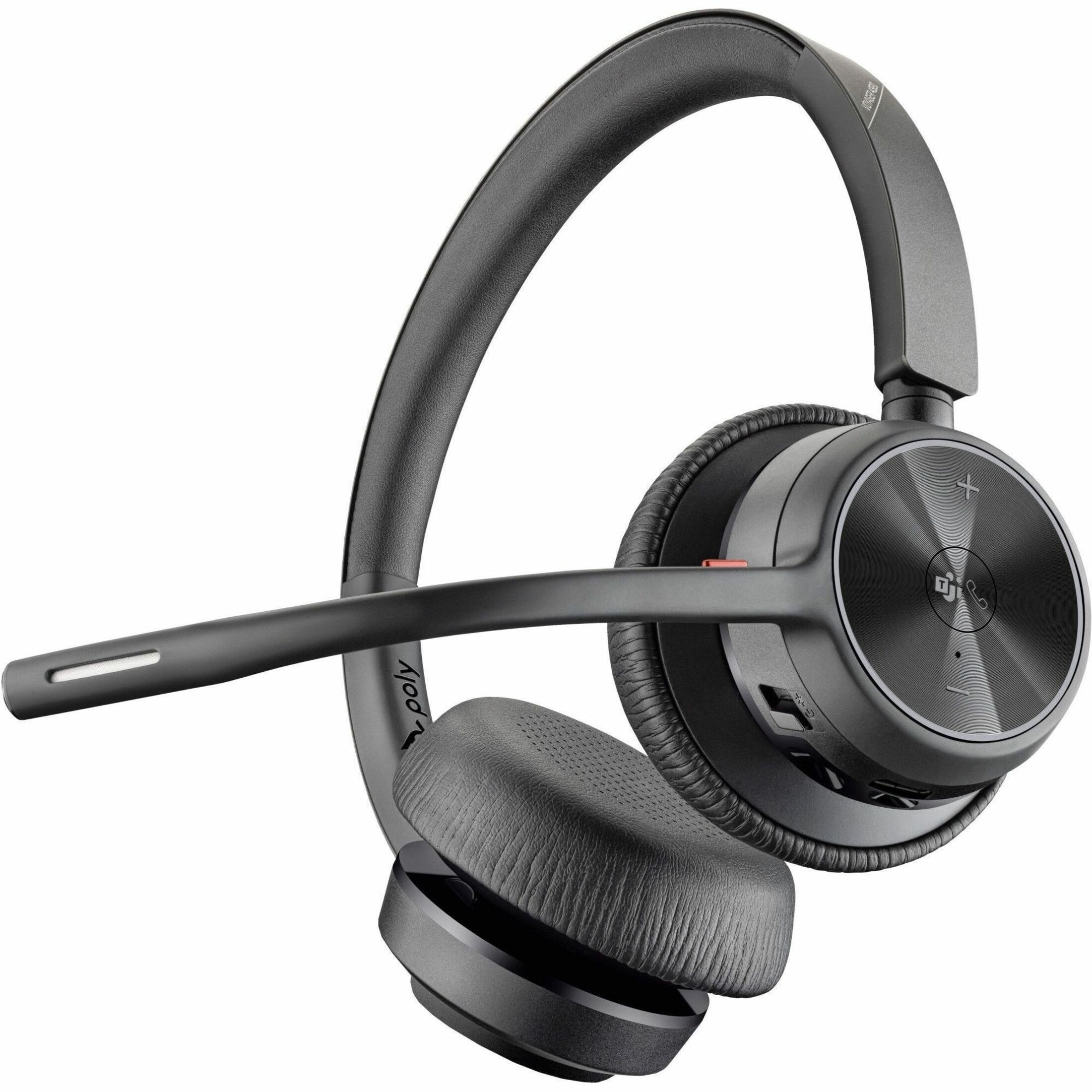 Poly Voyager 4320-M Microsoft Teams Certified USB-C Headset +BT700 dongle TAA - Microsoft Teams Certification - Google Assistant, Siri - Stereo - USB Type C - Wired/Wireless - Bluetooth - 164 ft - 20 Hz to 20 kHz - Over-the-head, On-ear - Binaural - Supra-aural - 5 ft Cable - MEMS Technology Microphone - Noise Canceling - Black - TAA Compliant — alternate image1