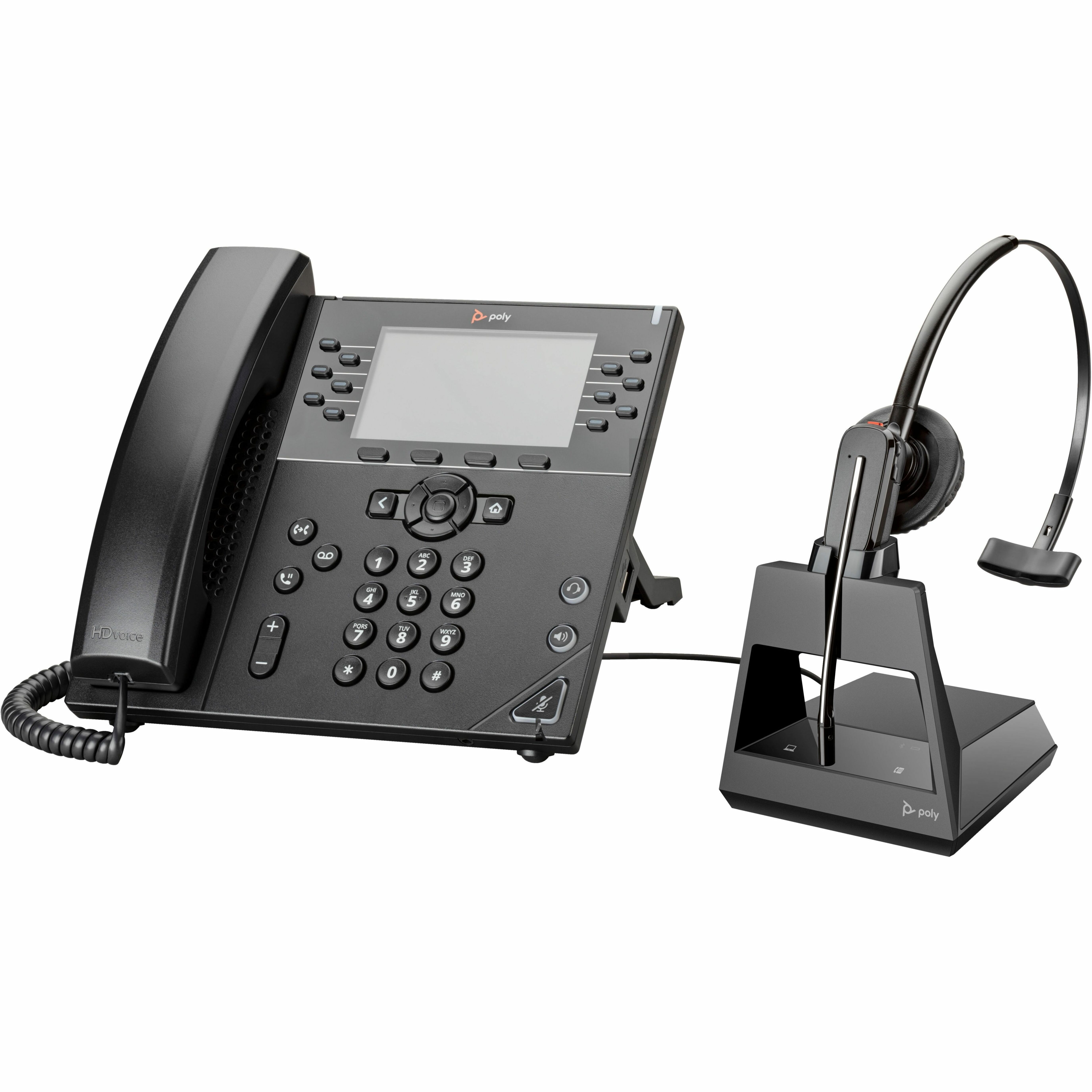 Poly VVX 450 IP Phone - Corded - Corded - Wall Mountable, Desktop - Black - 12 x Total Line - VoIP - 4.3" LCD - 2 x Network (RJ-45) - PoE Ports — alternate image2