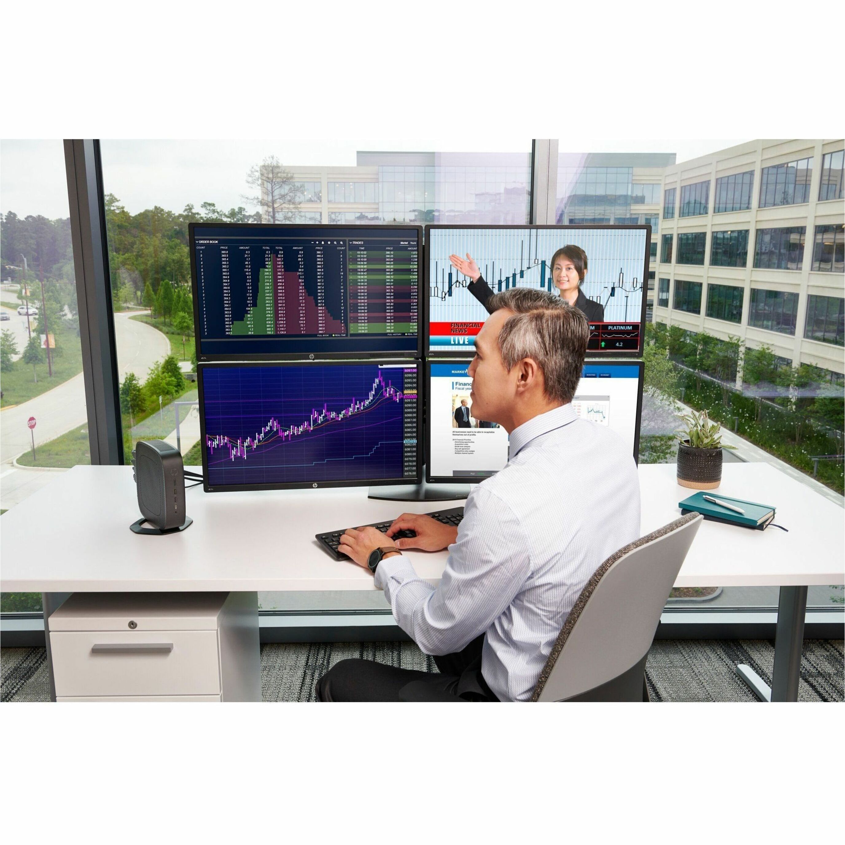 HP t740 Thin Client Ryzen V1756B Quad-core (4 Core) 3.25 GHz - TAA Compliant - AMD Chip - 16 GB RAM DDR4 SDRAM - 128 GB Flash - Gigabit Ethernet - DisplayPort - Network (RJ-45) - 7 Total USB Port(s) - 2 USB 2.0 Port(s) - USB Type-C - 90 W — alternate image4
