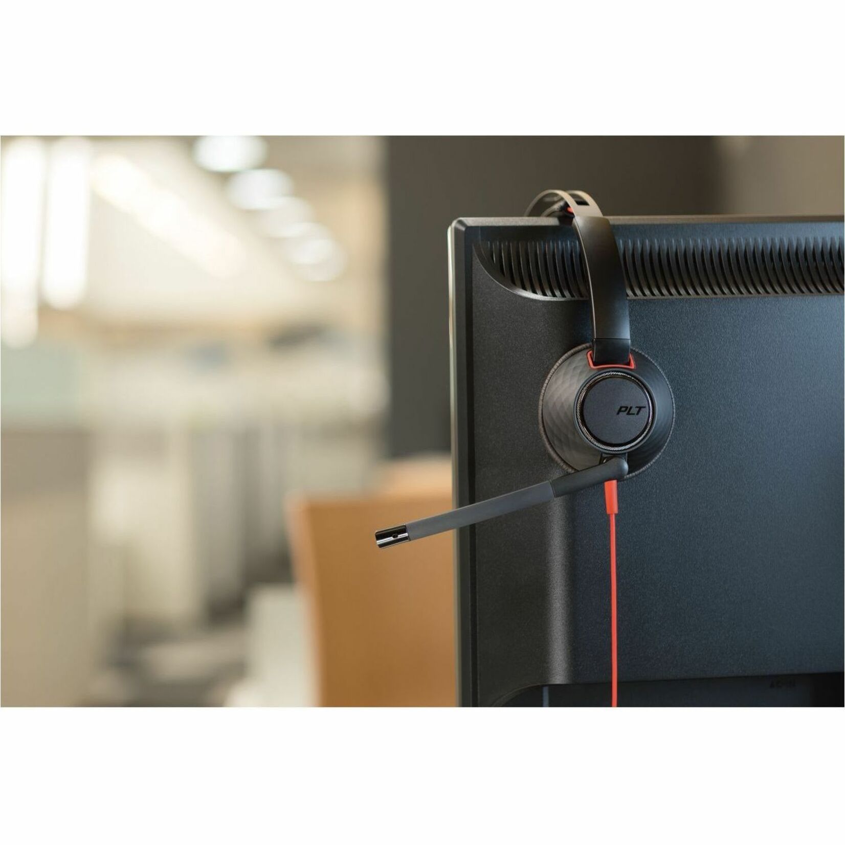 Poly Blackwire 5210 Headset +Inline Cable +USB-C/A Adapter TAA - Microsoft Teams Certification - Mono - USB Type C, Mini-phone (3.5mm) - Wired - 32 Ohm - 20 Hz to 20 kHz - Over-the-head - Monaural - 7.10 ft Cable - Noise Canceling - Black - TAA Compliant — alternate image1