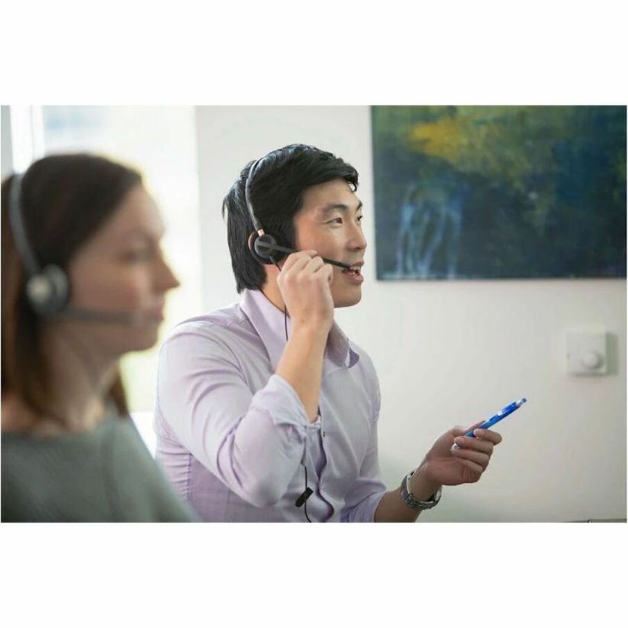 Poly EncorePro 510D with Quick Disconnect Monoaural Digital Headset TAA - Mono - Mini-phone (3.5mm) - Wired - 20 Hz to 16 kHz - On-ear, Over-the-head - Monaural - Ear-cup - 2.58 ft Cable - Omni-directional Microphone - Noise Canceling - Black - TAA Compliant — life style