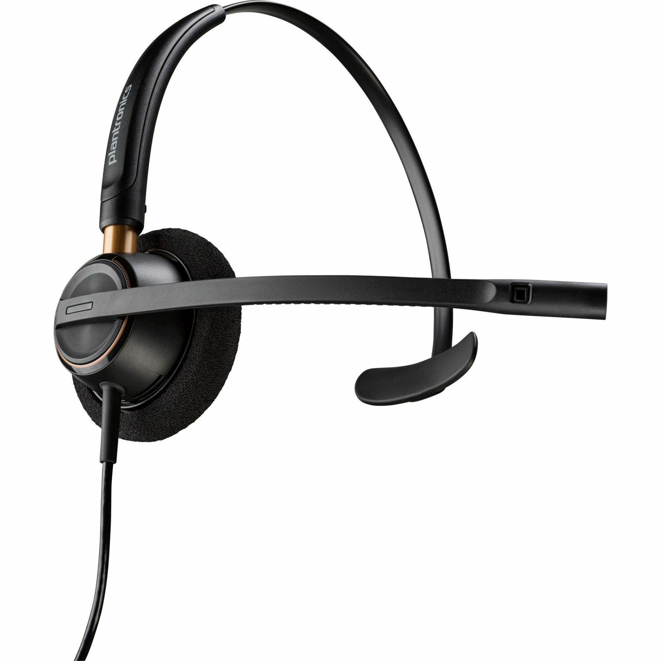 Poly EncorePro 510D with Quick Disconnect Monoaural Digital Headset TAA - Mono - Mini-phone (3.5mm) - Wired - 20 Hz to 16 kHz - On-ear, Over-the-head - Monaural - Ear-cup - 2.58 ft Cable - Omni-directional Microphone - Noise Canceling - Black - TAA Compliant