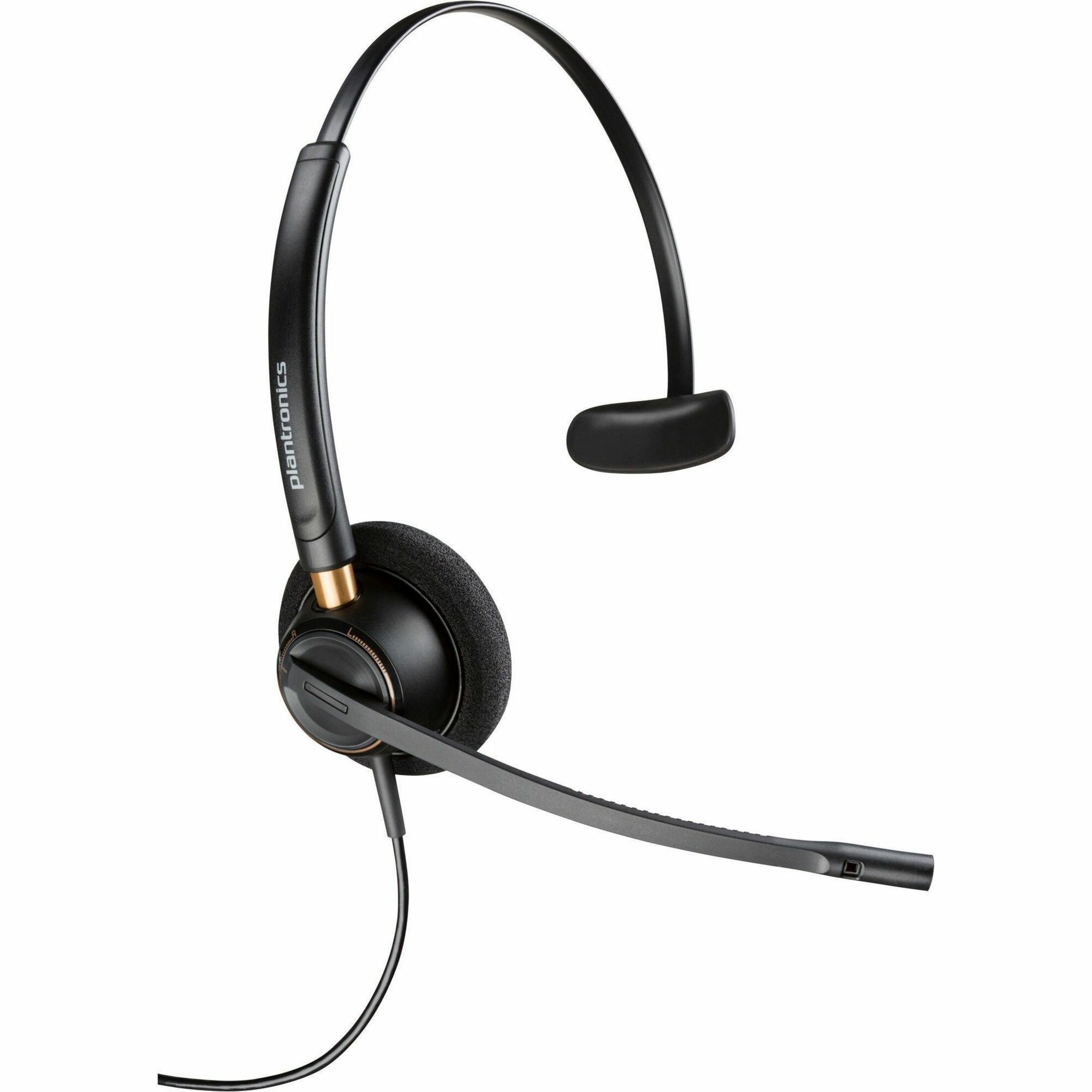 Poly EncorePro 510D with Quick Disconnect Monoaural Digital Headset TAA - Mono - Mini-phone (3.5mm) - Wired - 20 Hz to 16 kHz - On-ear, Over-the-head - Monaural - Ear-cup - 2.58 ft Cable - Omni-directional Microphone - Noise Canceling - Black - TAA Compliant — rightmaximum
