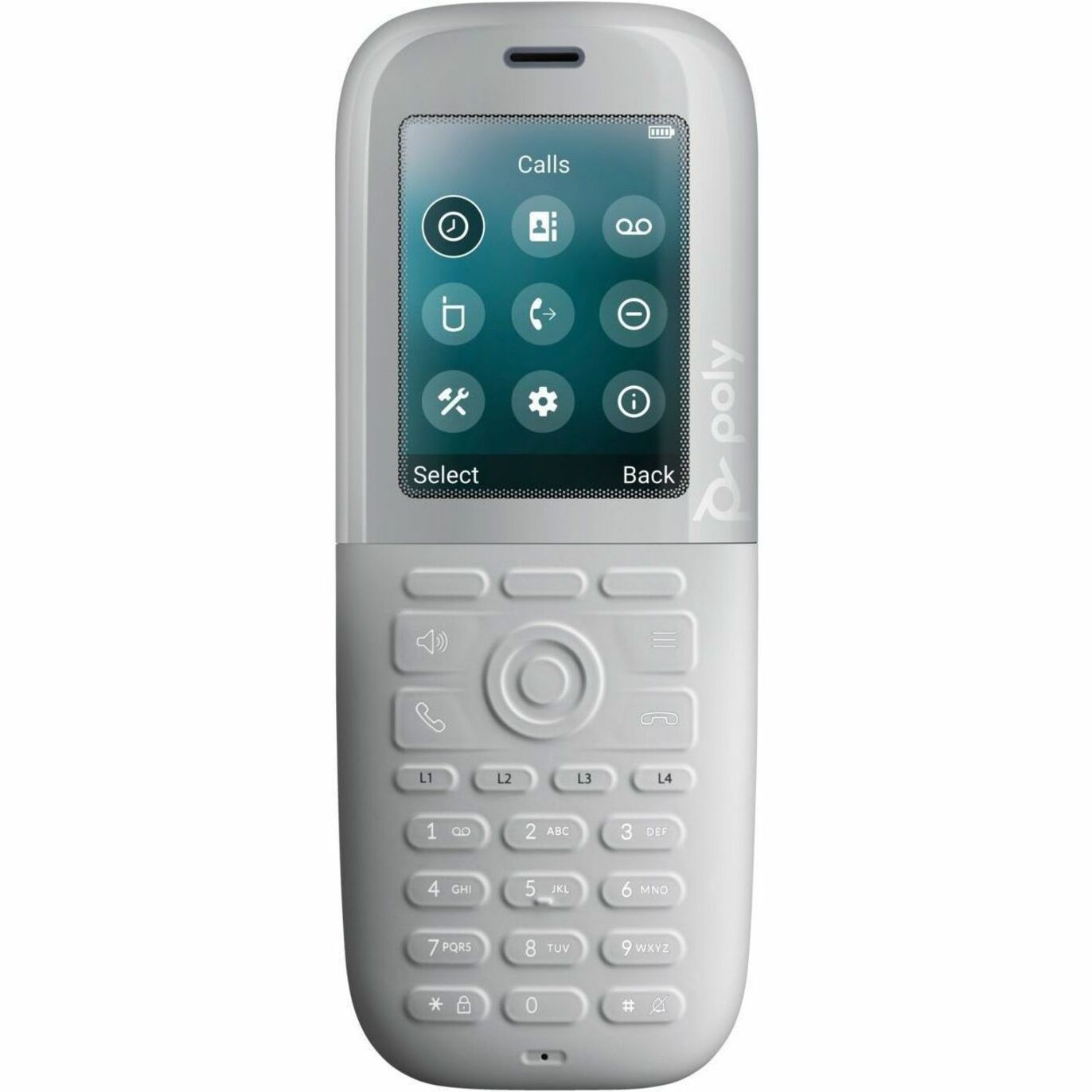 Poly Rove 40 DECT Phone Handset - Cordless - DECT, Bluetooth - 2.4" Screen Size - Audio - Headset Port - 18 Hour Battery Talk Time - White — frontmaximum