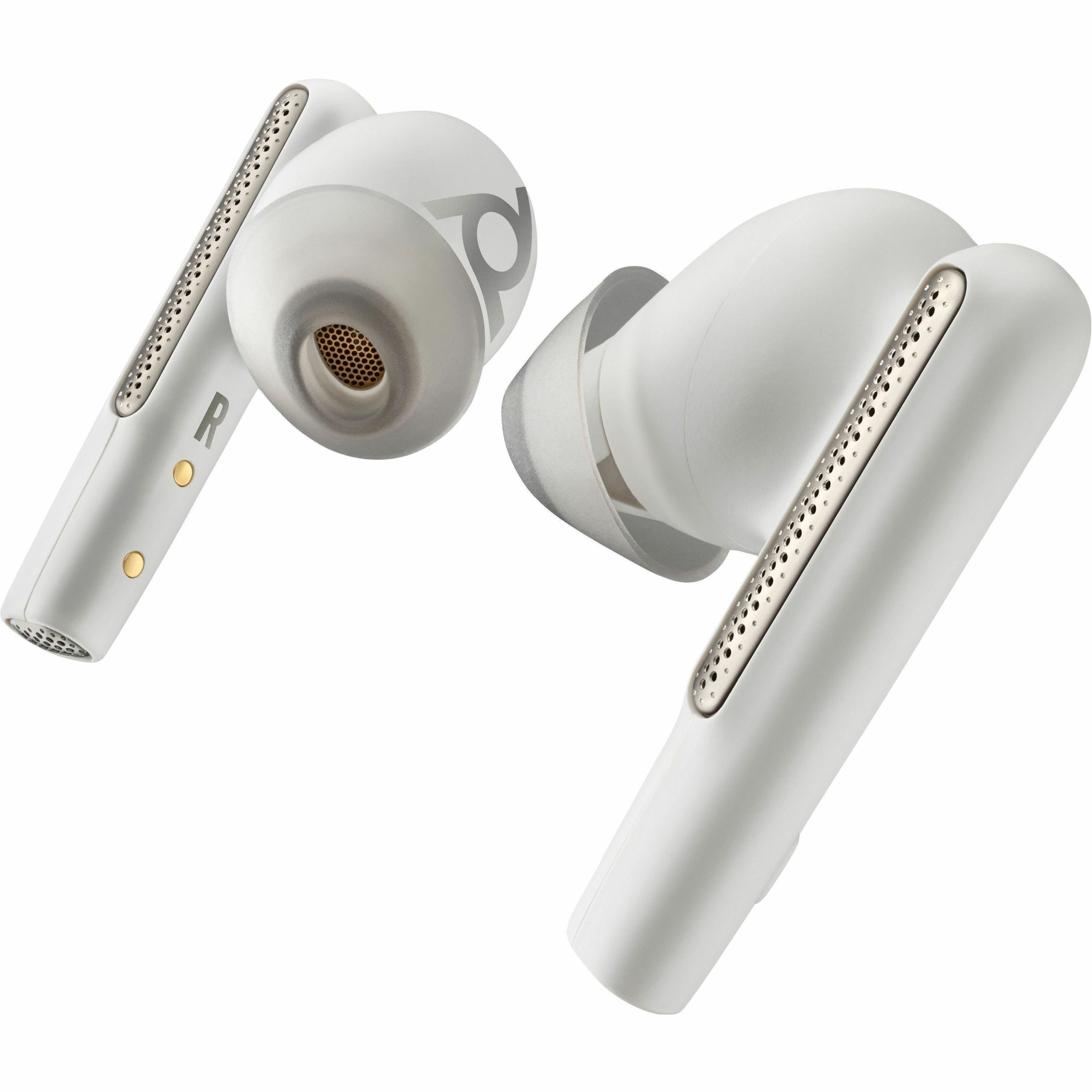 Poly Voyager Free 60 UC M White Sand Earbuds+ BT700 USB-A Adapter + Basic Charge Case - Microsoft Teams Certification - Siri, Google Assistant - Stereo - True Wireless - Bluetooth - 98.4 ft - 20 Hz to 20 kHz - Earbud - Binaural - In-ear - Noise Canceling - White Sand — alternate image1